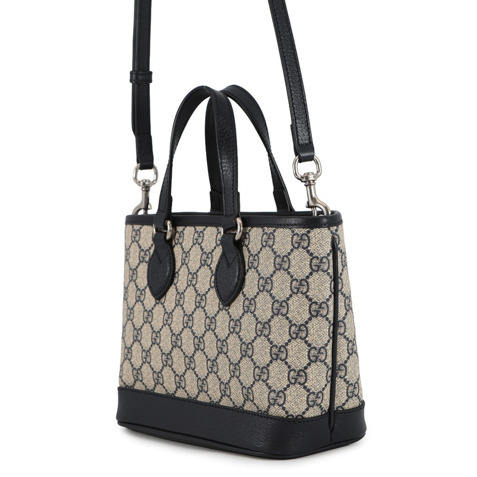 Gucci Ophidia Beige Navy Gg Supreme Leather Shoulder Bag