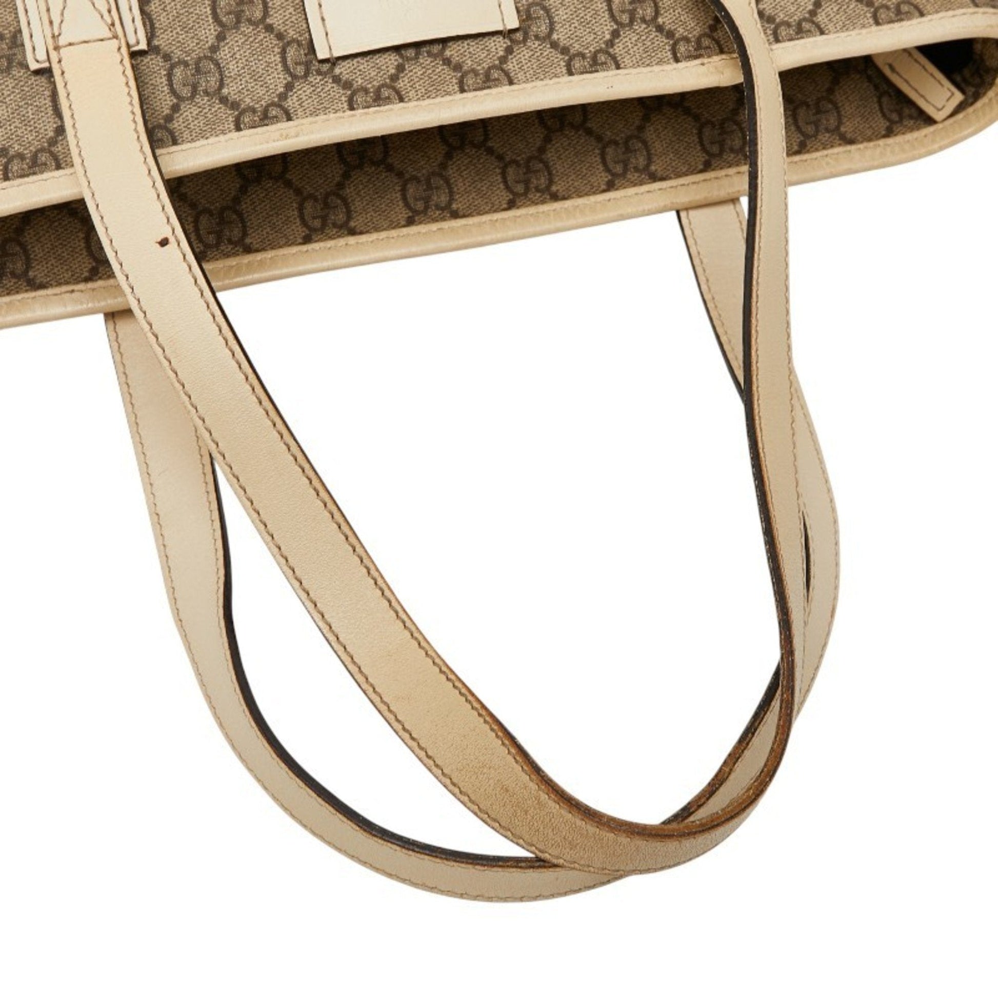 Gucci Beige Ivory Pvc Leather Handbag Tote Bag