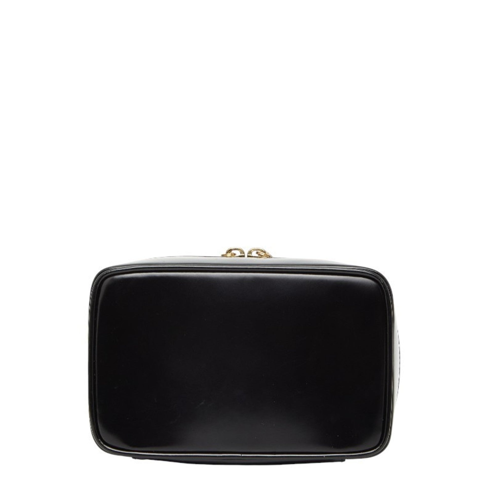 Gucci Black Leather Handbag Vanity Bag