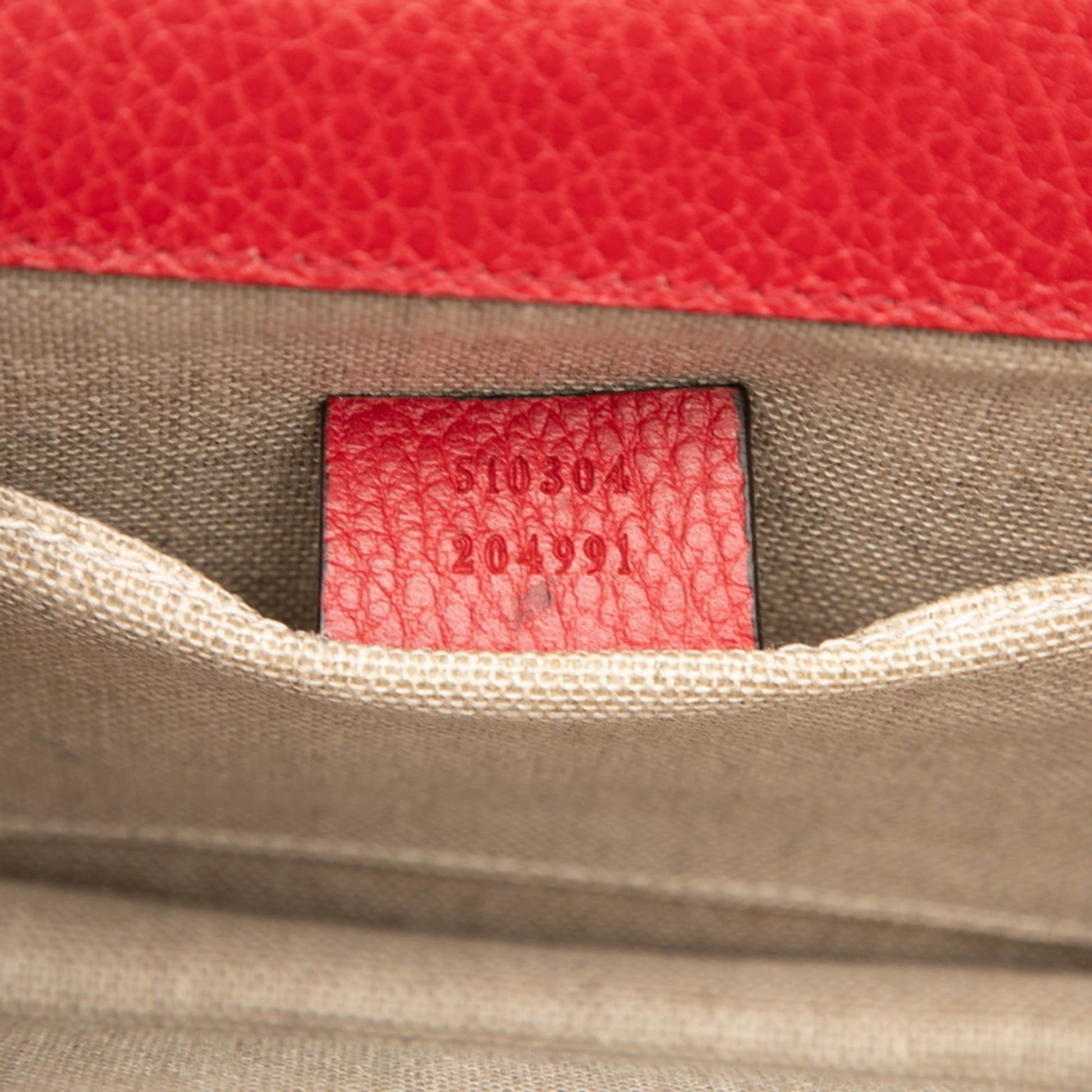 Gucci Red Color Leather Shoulder Bag