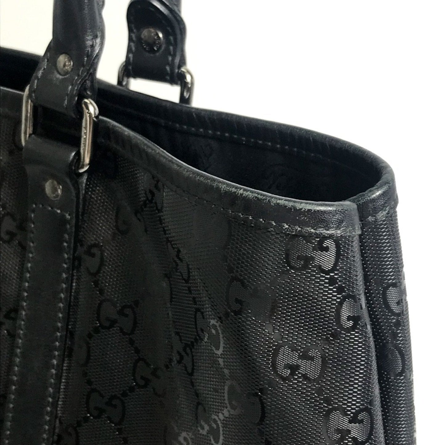 Gucci Black Gg Imprimé Tote Bag