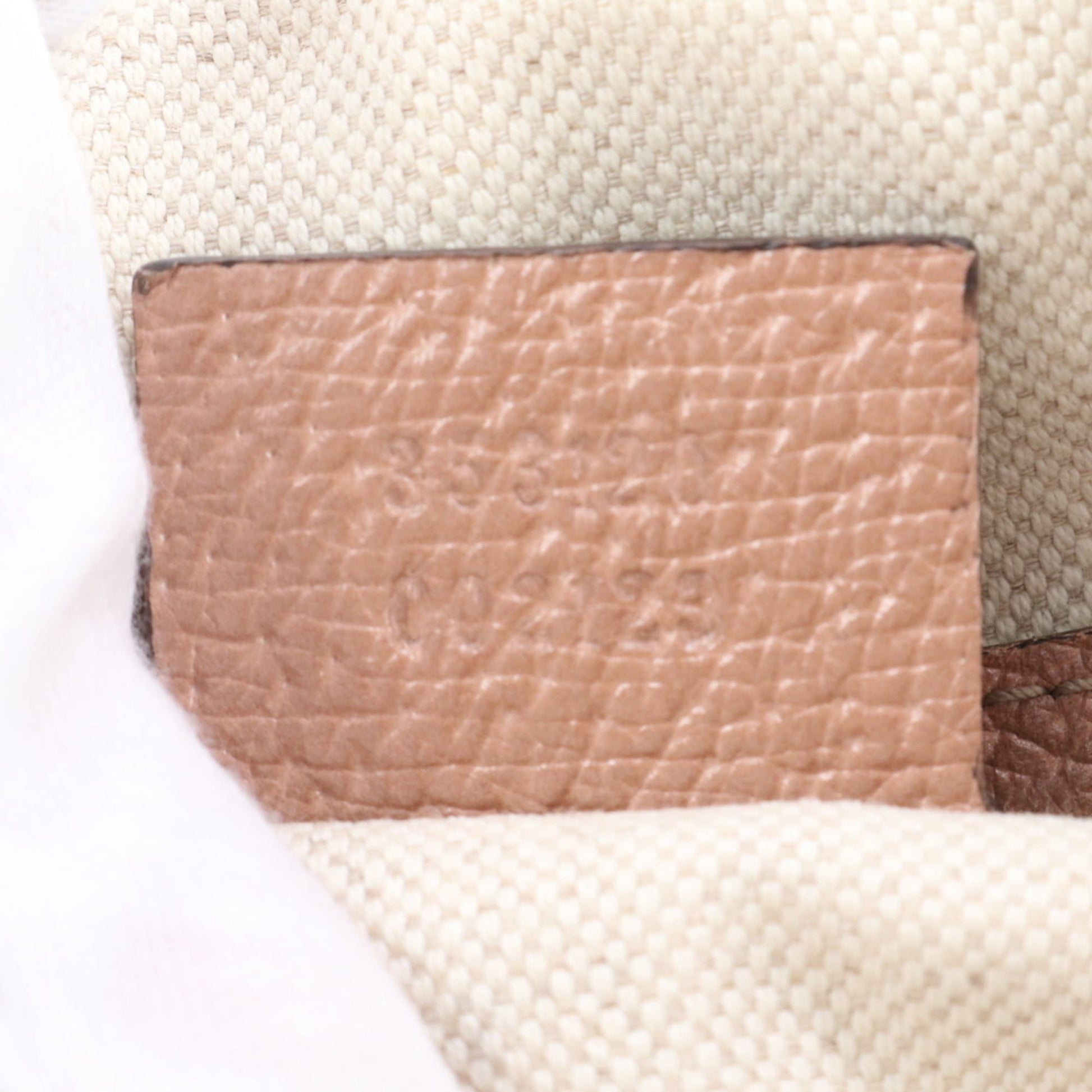 Gucci Pink Beige Leather Canvas Tote Bag