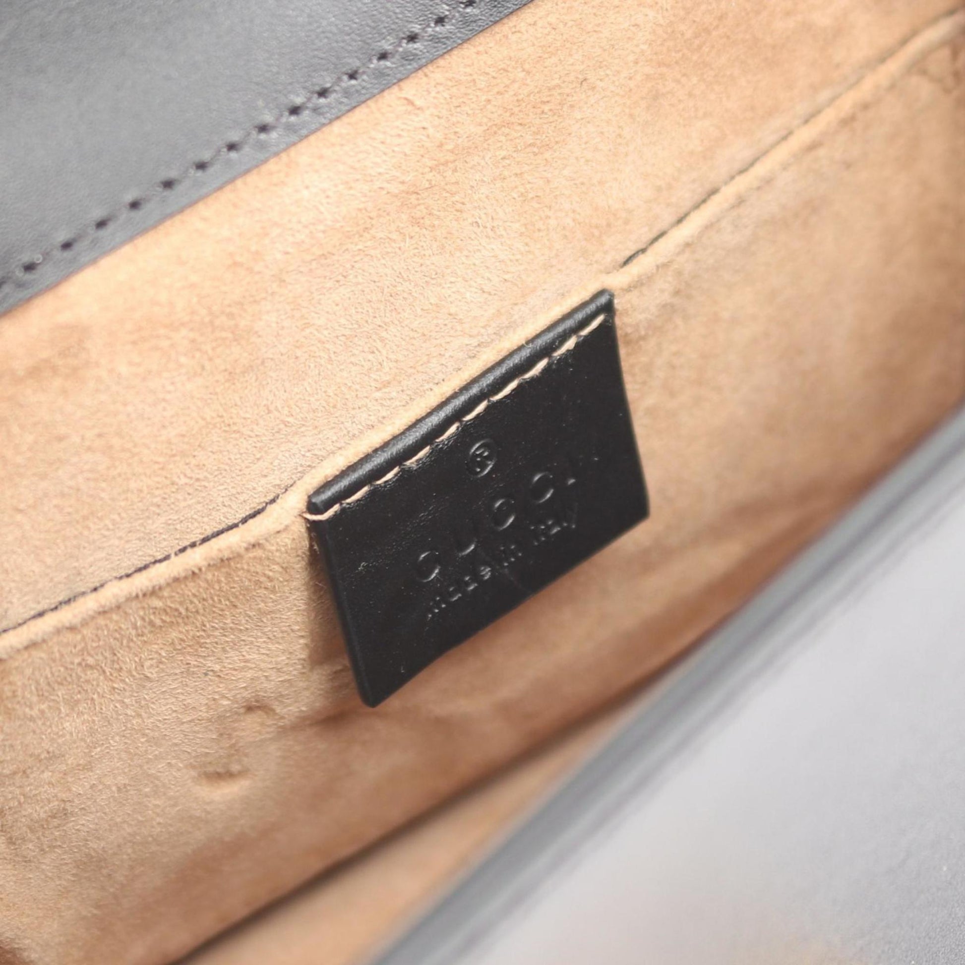 Gucci Black Multi-Color Leather Handbag