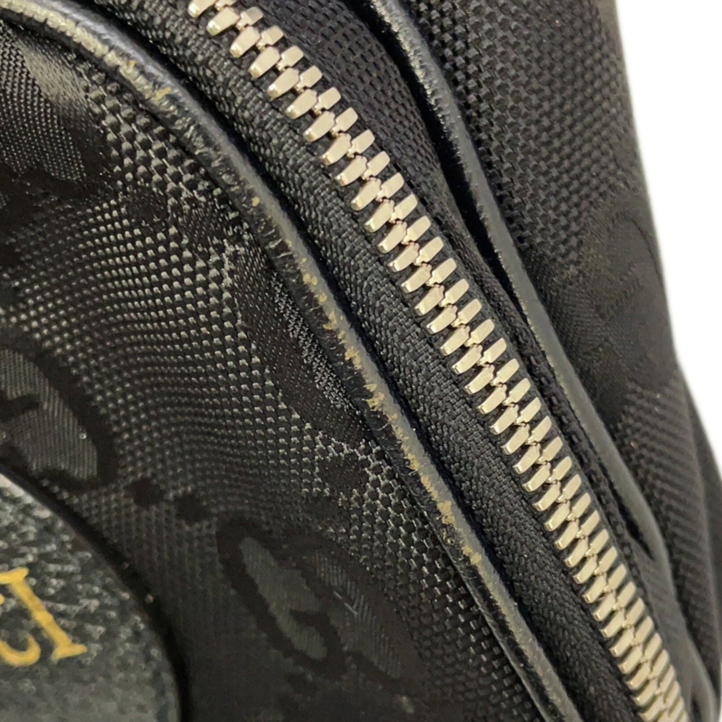 Gucci Black Nylon Leather Handbag Shoulder Bag