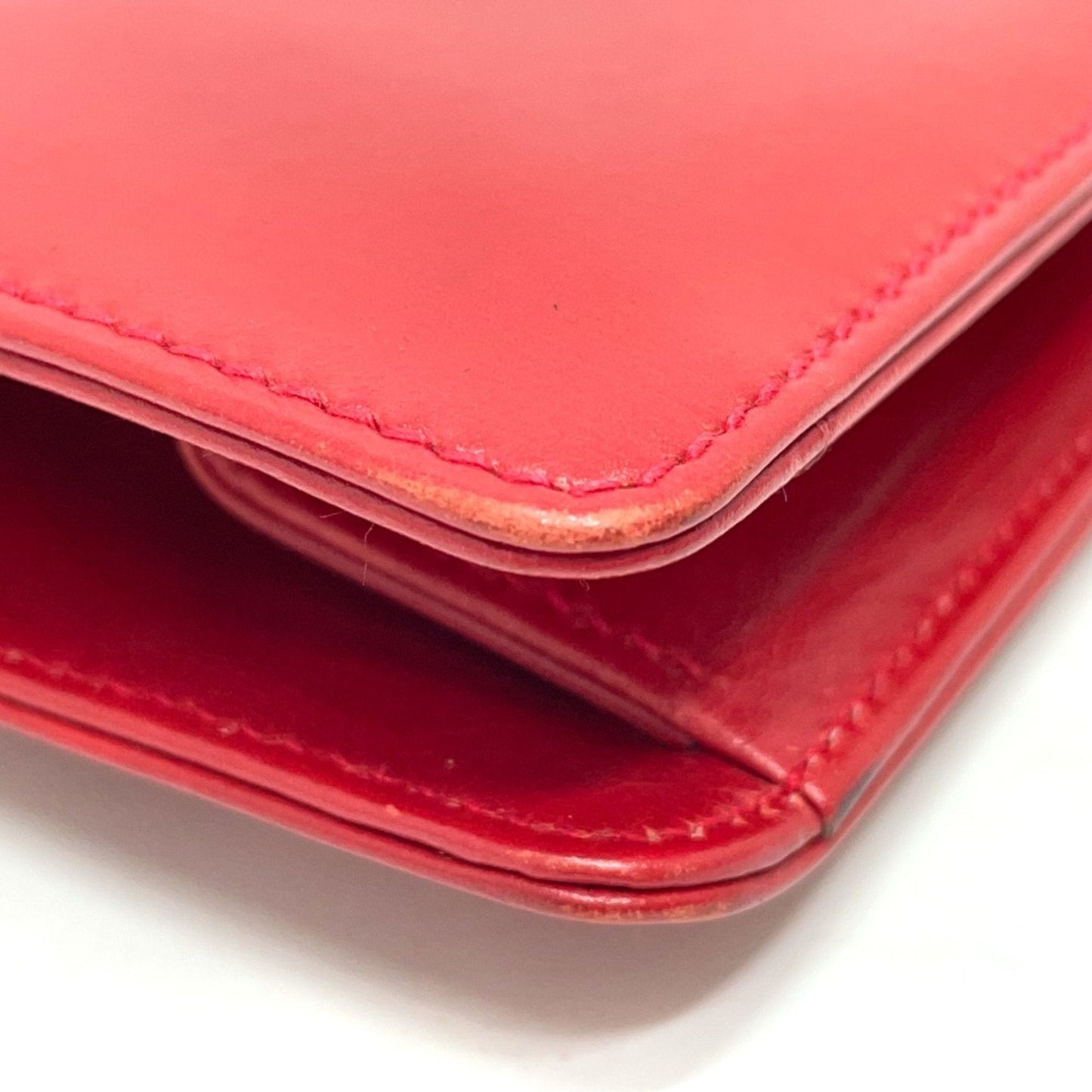 Gucci Red Color Leather Clutch Bag Shoulder Bag