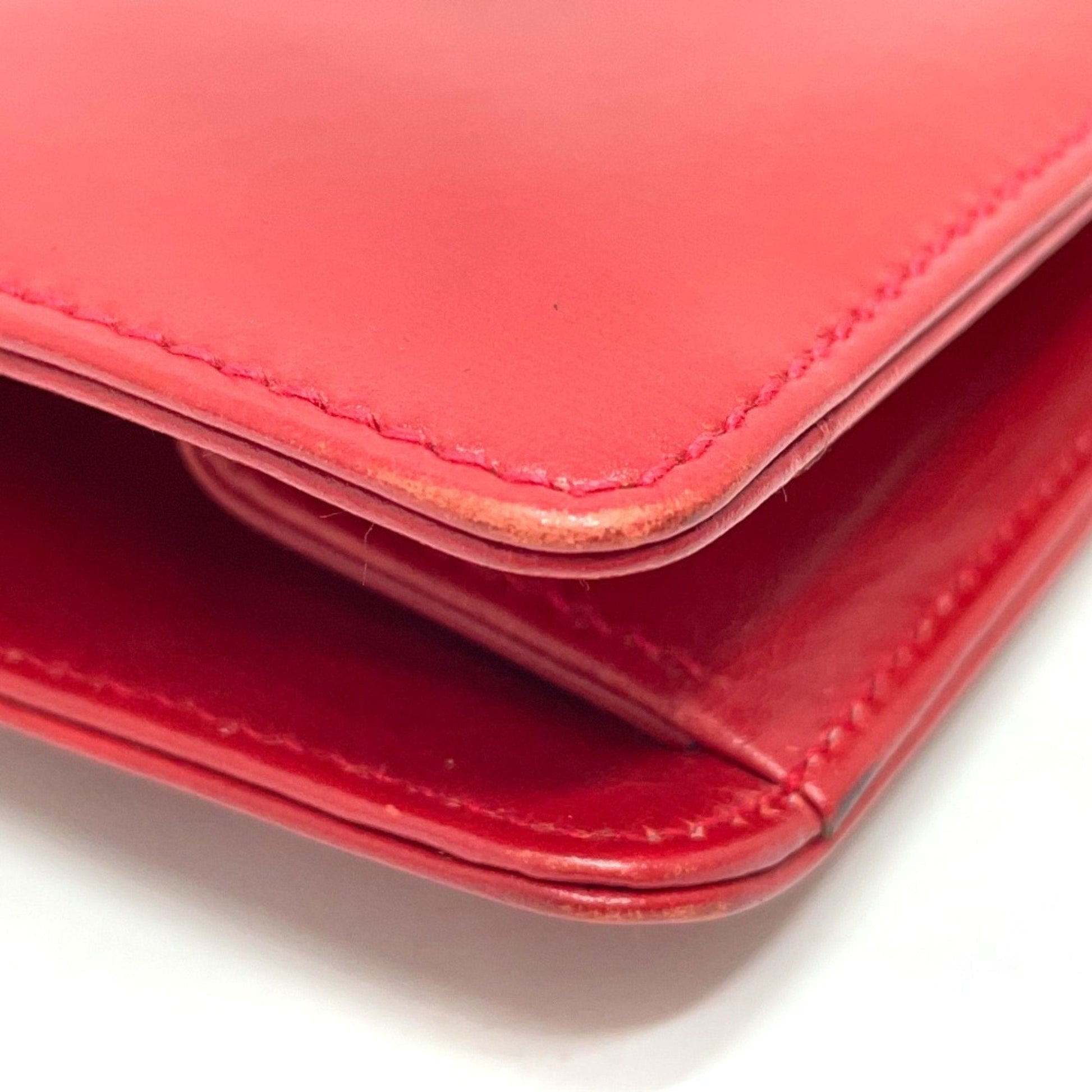Gucci Red Color Leather Clutch Bag Shoulder Bag