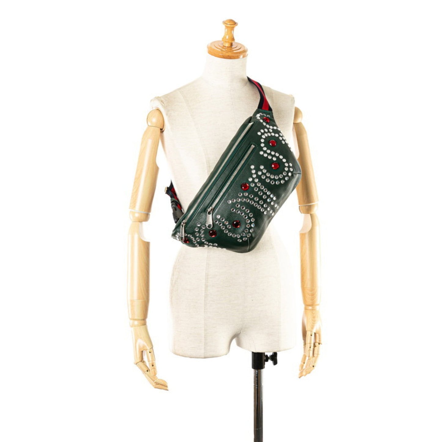 Gucci Moss Green Multi-Color Leather Sling Bag