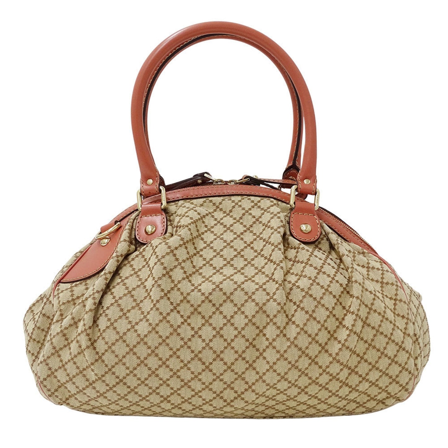 Gucci Beige Pink Canvas Leather Handbag Shoulder Bag