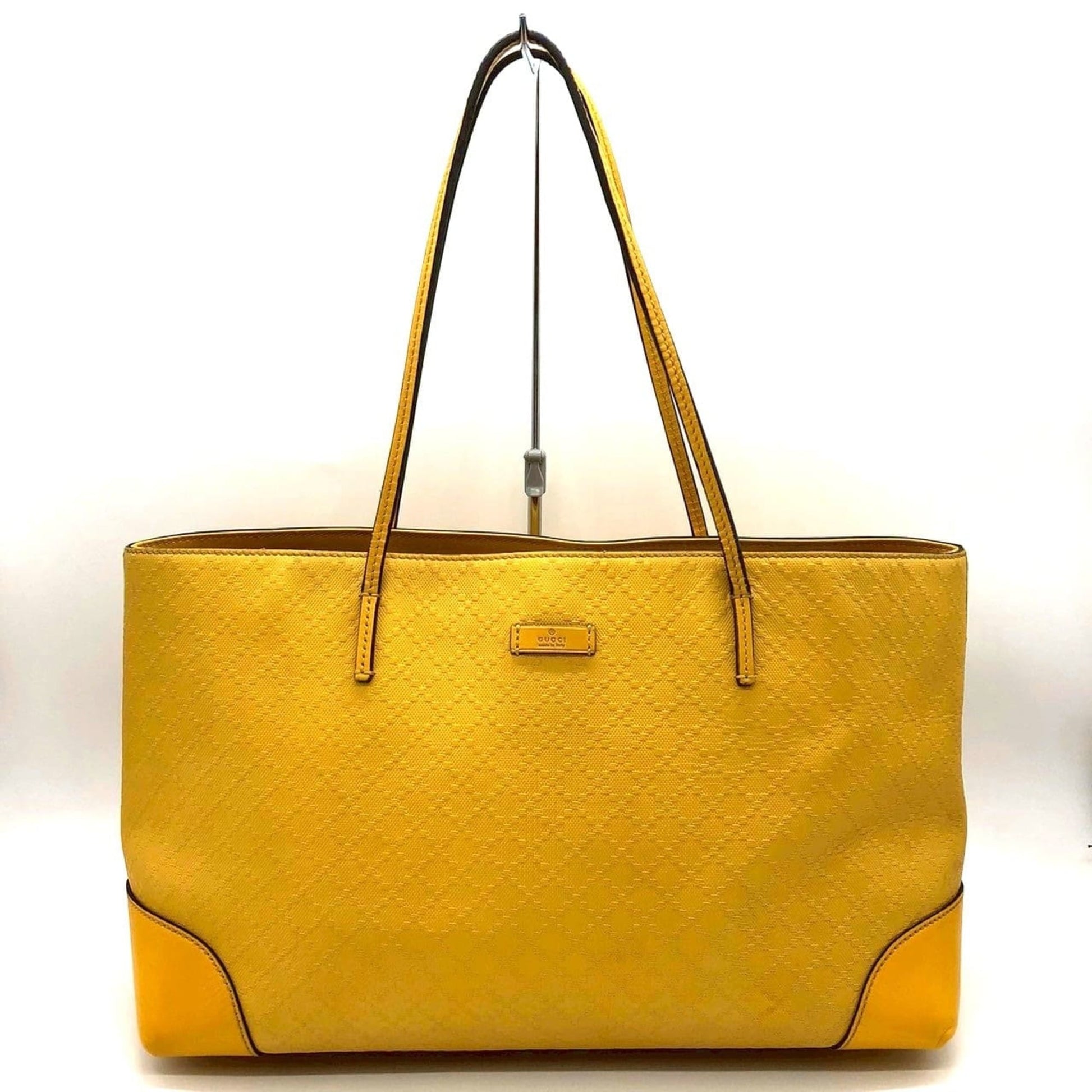 Gucci Diamante Yellow Leather Shoulder Bag Tote Bag