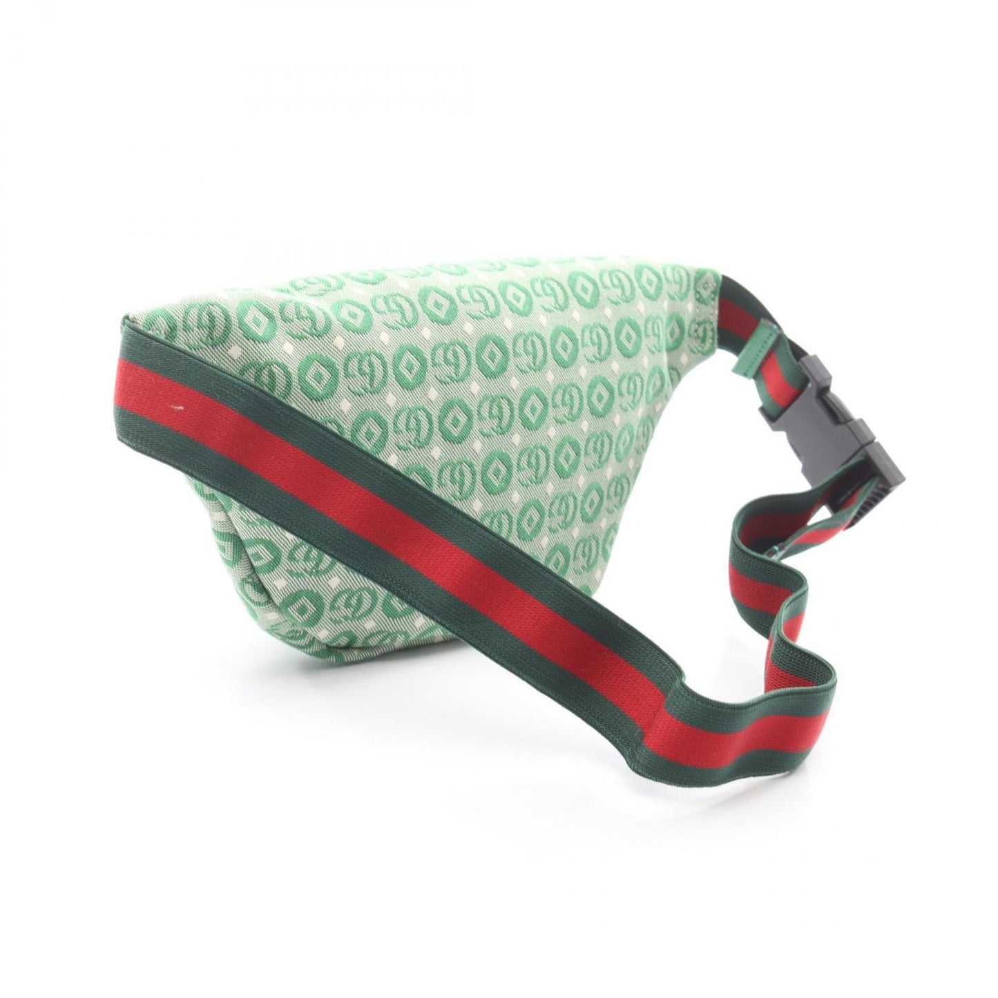 Gucci Green White Canvas Leather Fanny Pack