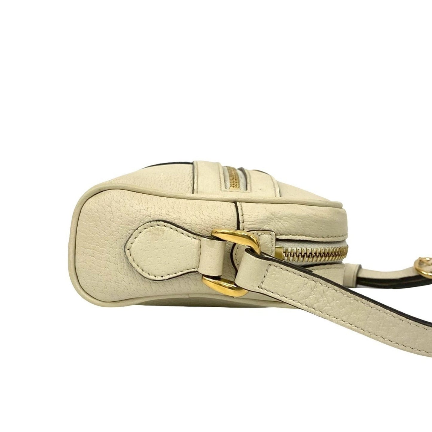 Gucci Navy Red Color White Leather Pochette Shoulder Bag