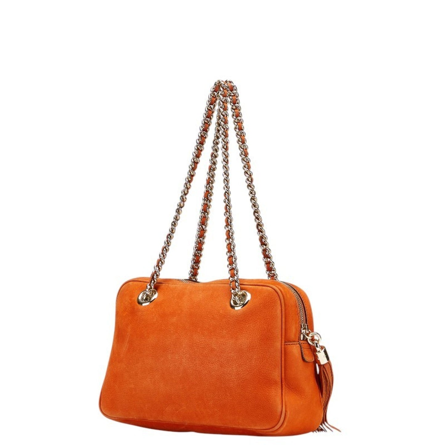 Gucci Brown Orange Leather Shoulder Bag