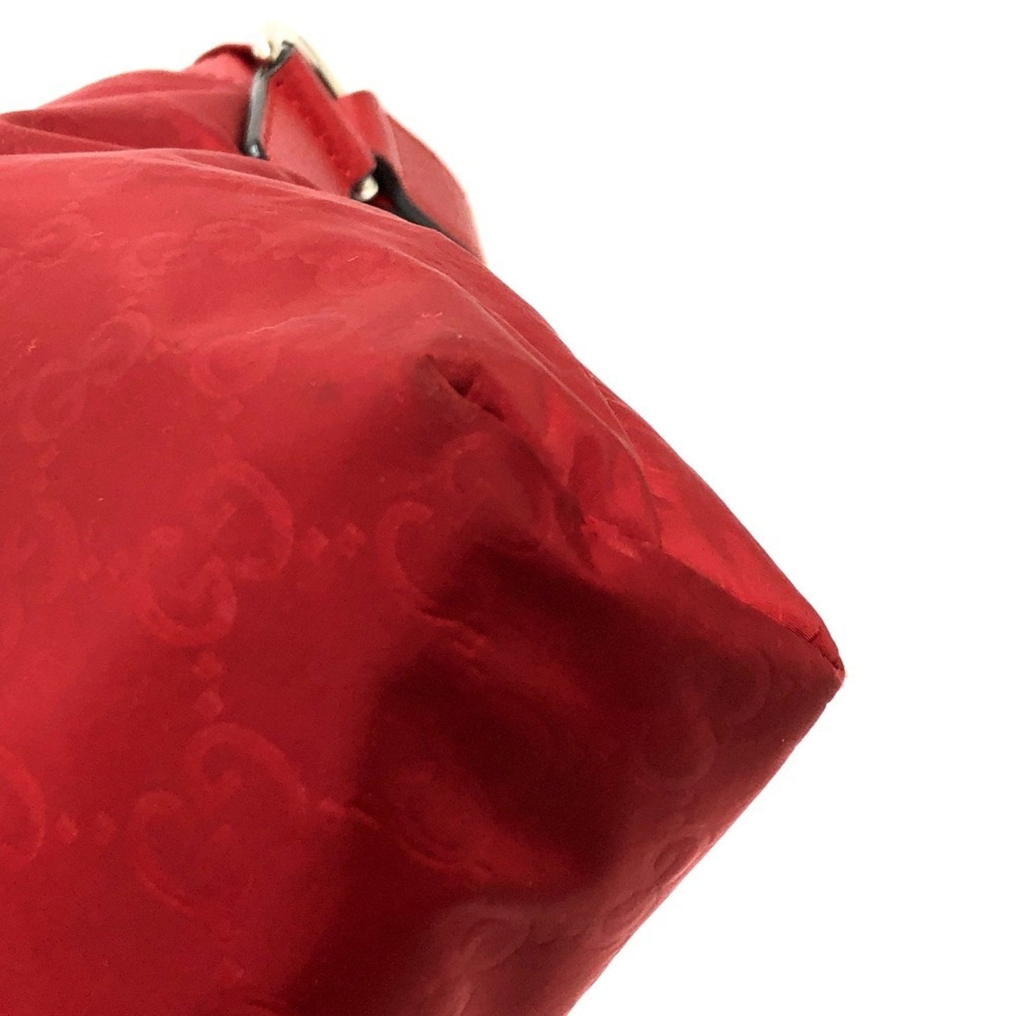 Gucci Red Color Nylon Leather Shoulder Bag