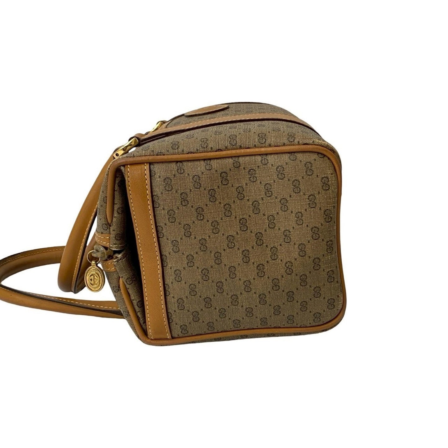 Gucci Brown Leather Pvc Boston Bag Handbag