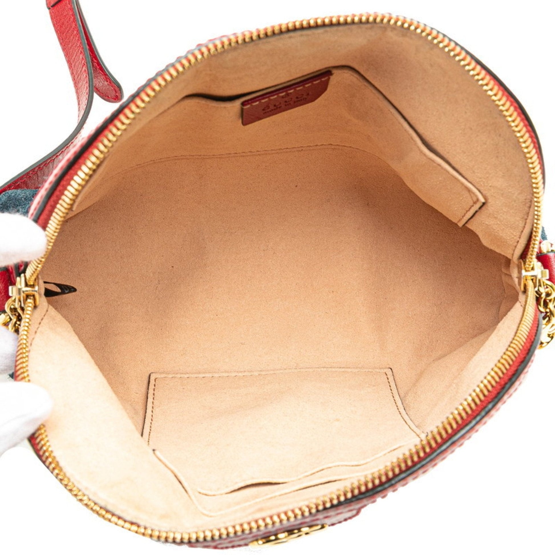 Gucci Blue Red Color Suede Leather Shoulder Bag