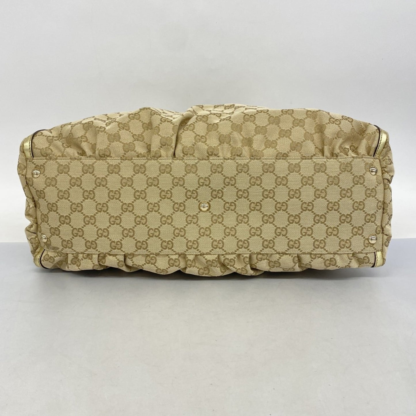 Gucci Beige Brown Canvas Handbag