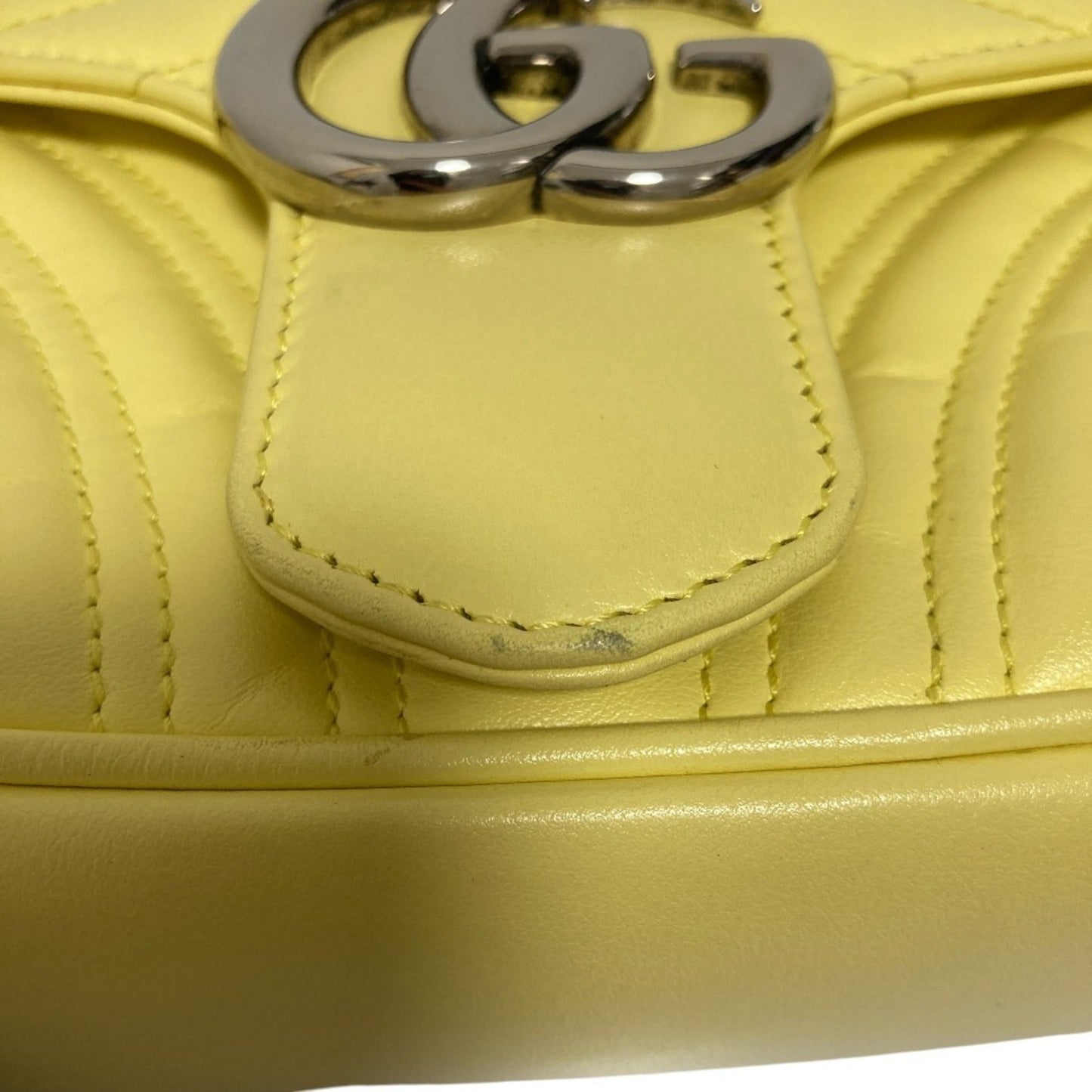Gucci Yellow Quilting Leather Shoulder Bag