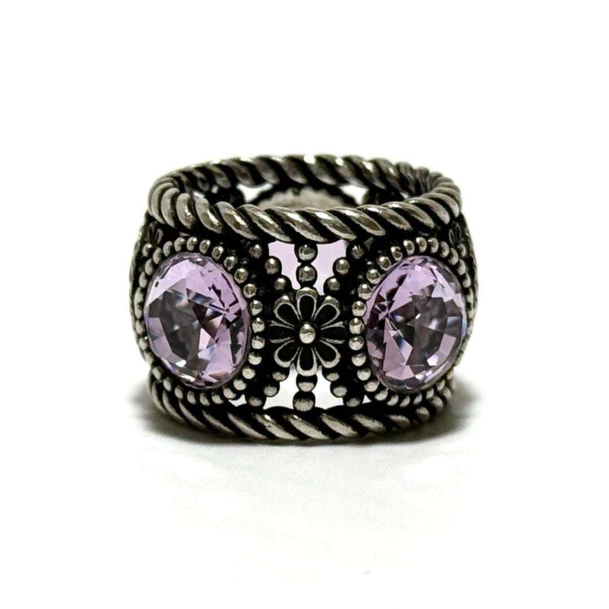 Gucci Silver Rhinestone Silver 925 Band Ring