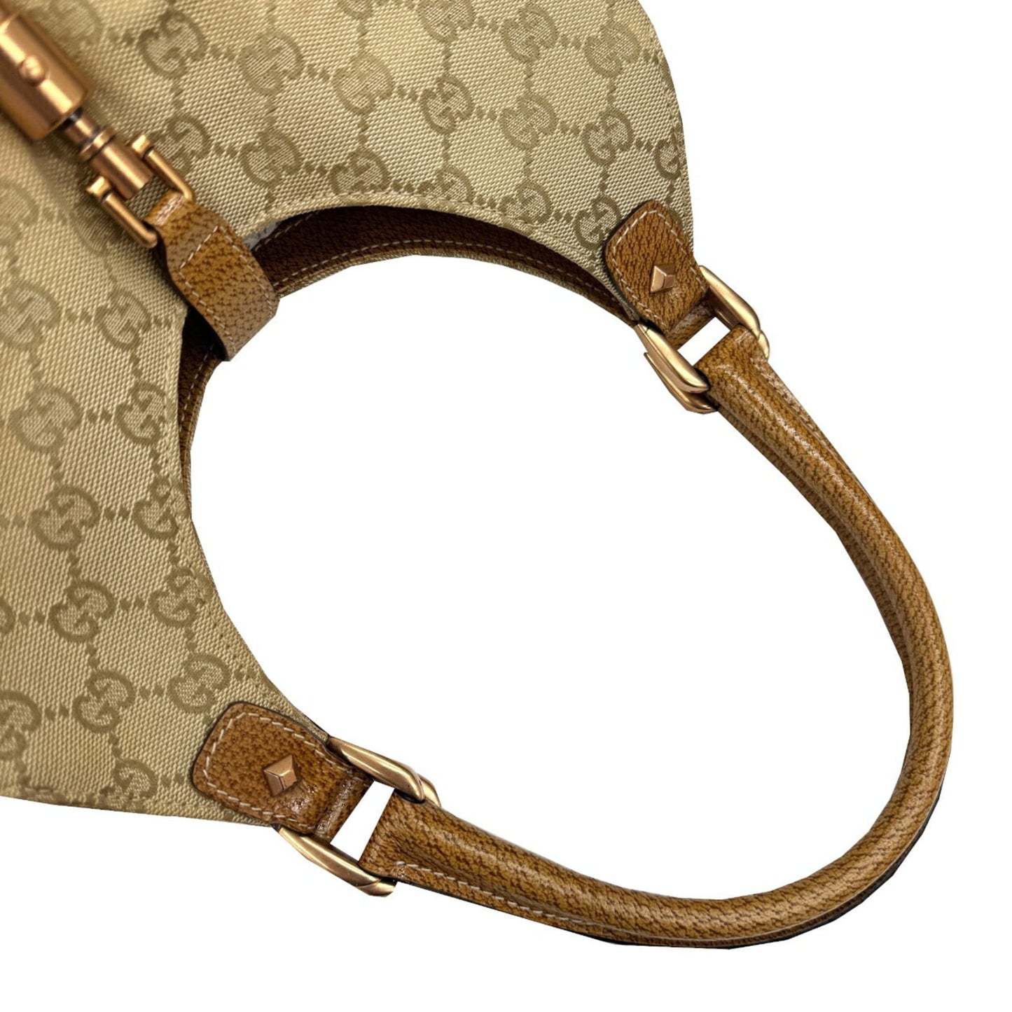 Gucci New Jackie Beige Gg Canvas Handbag