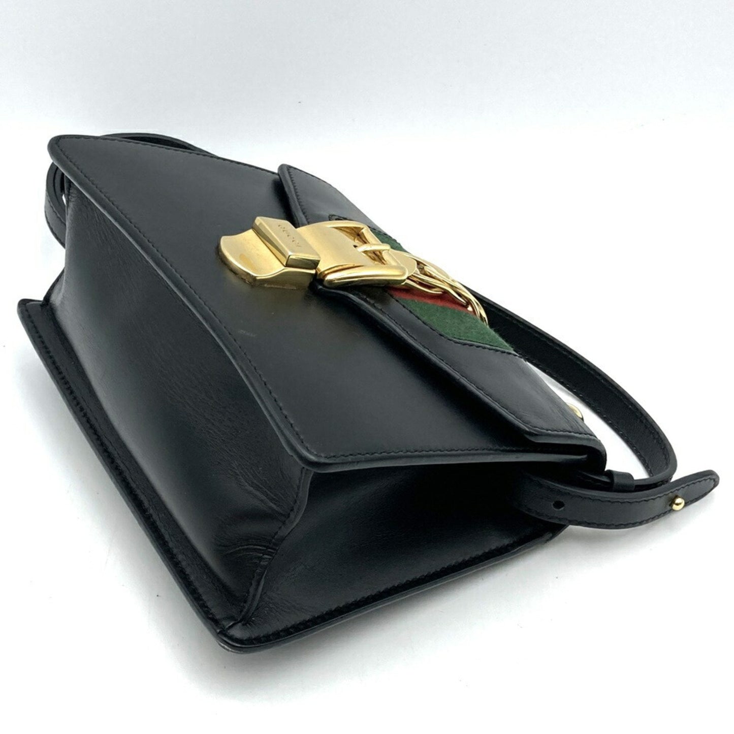 Gucci Sherry Line Black Leather Shoulder Bag