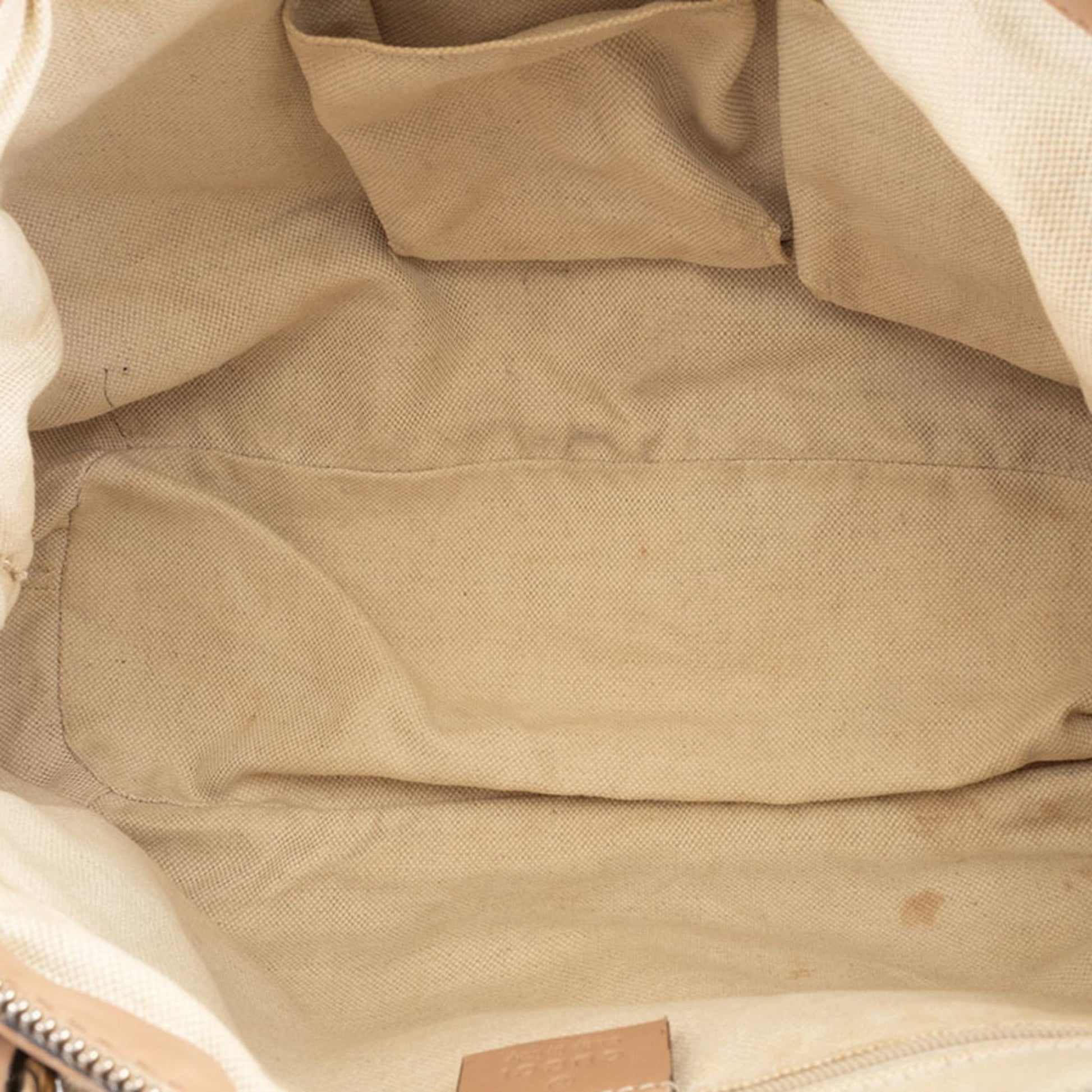 Gucci Diamante Beige Canvas Leather Handbag Shoulder Bag