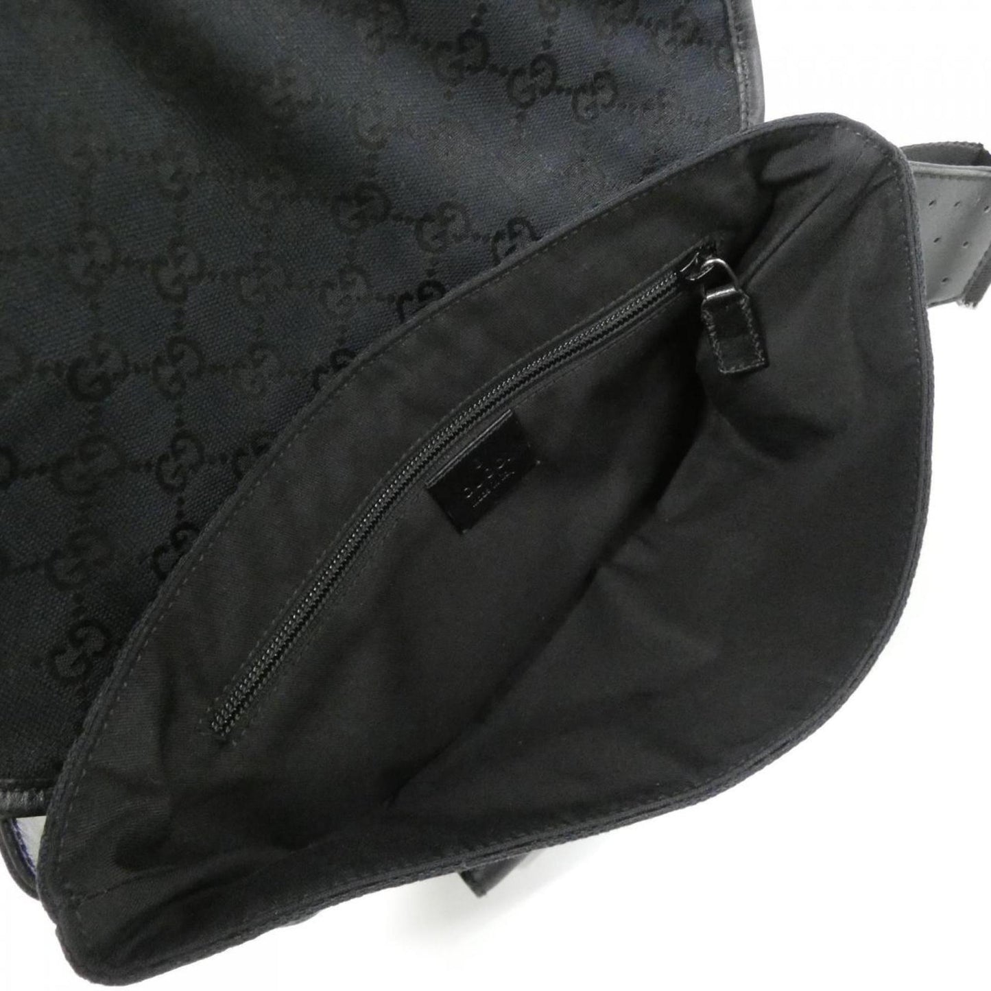 Gucci Black Gg Canvas Fanny Pack