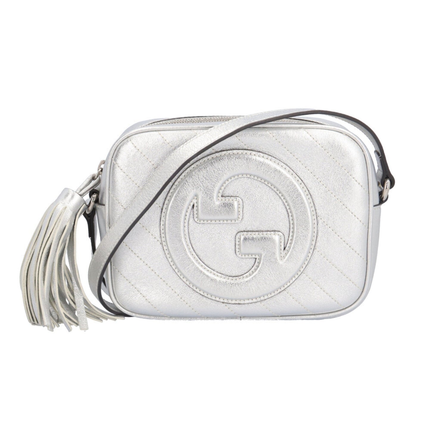 Gucci Silver Leather Shoulder Bag