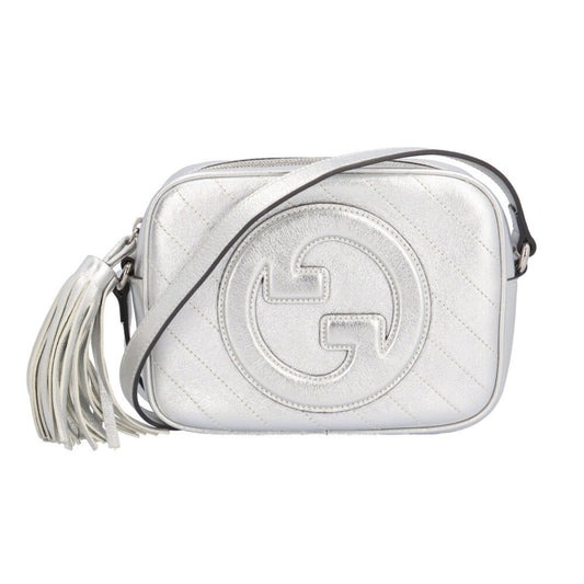 Gucci Silver Leather Shoulder Bag