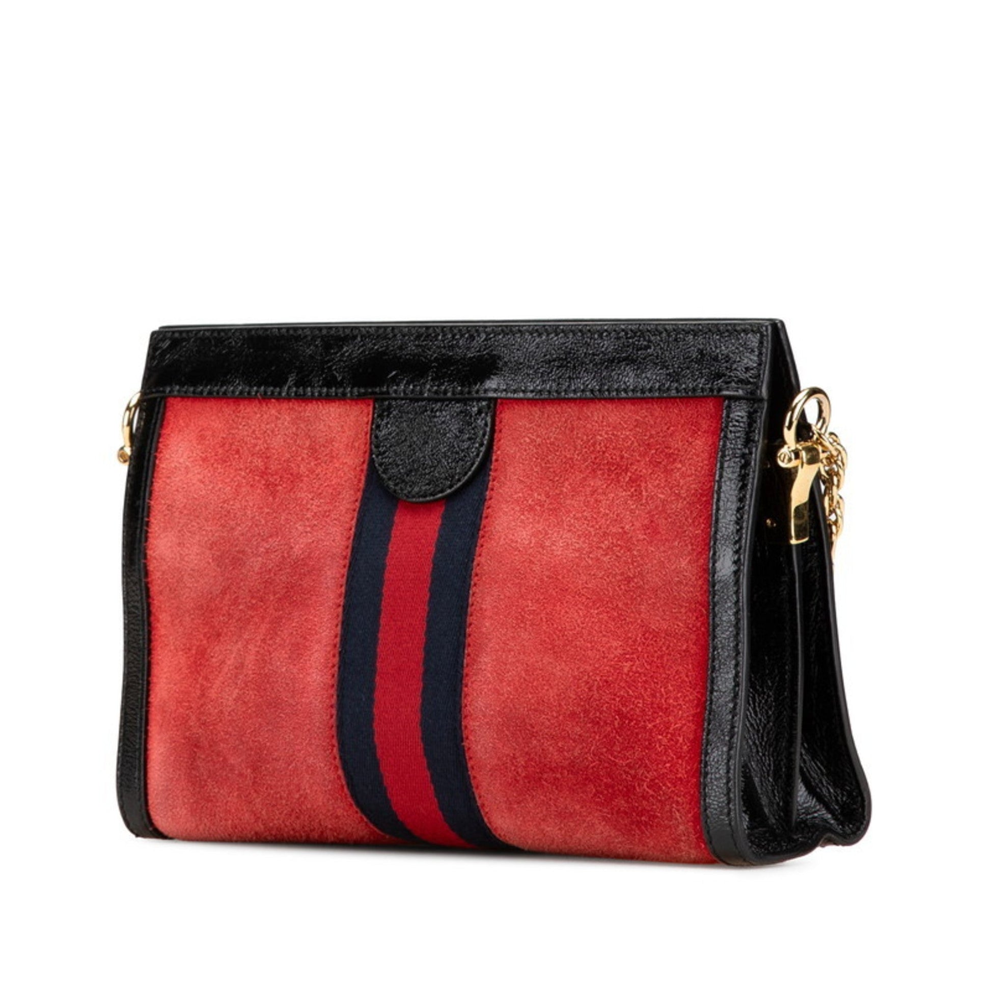 Gucci Black Red Color Leather Shoulder Bag