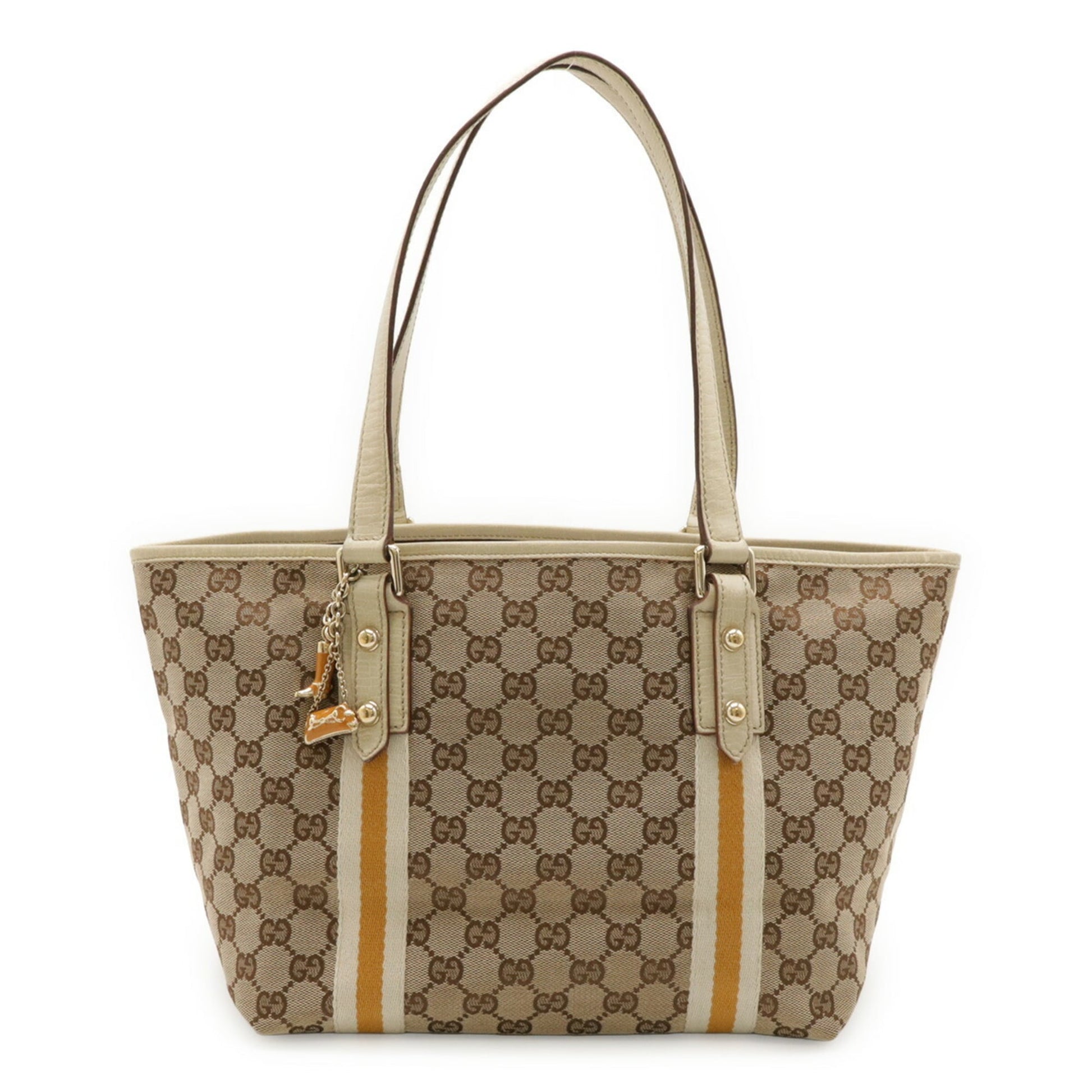 Gucci Gg Canvas Beige Ivory Khaki Mustard Gg Canvas Leather Shoulder Bag Tote Bag