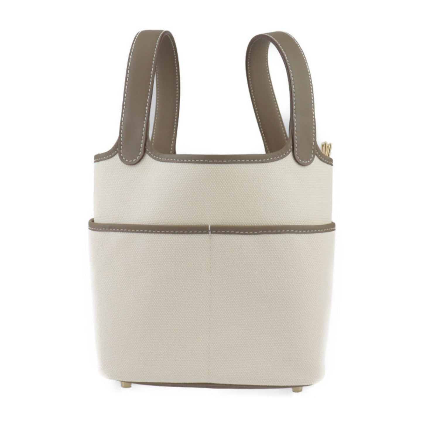 Hermes Picotin Ecru Etoupe Epsom Handbag Tote Bag Leather Gray