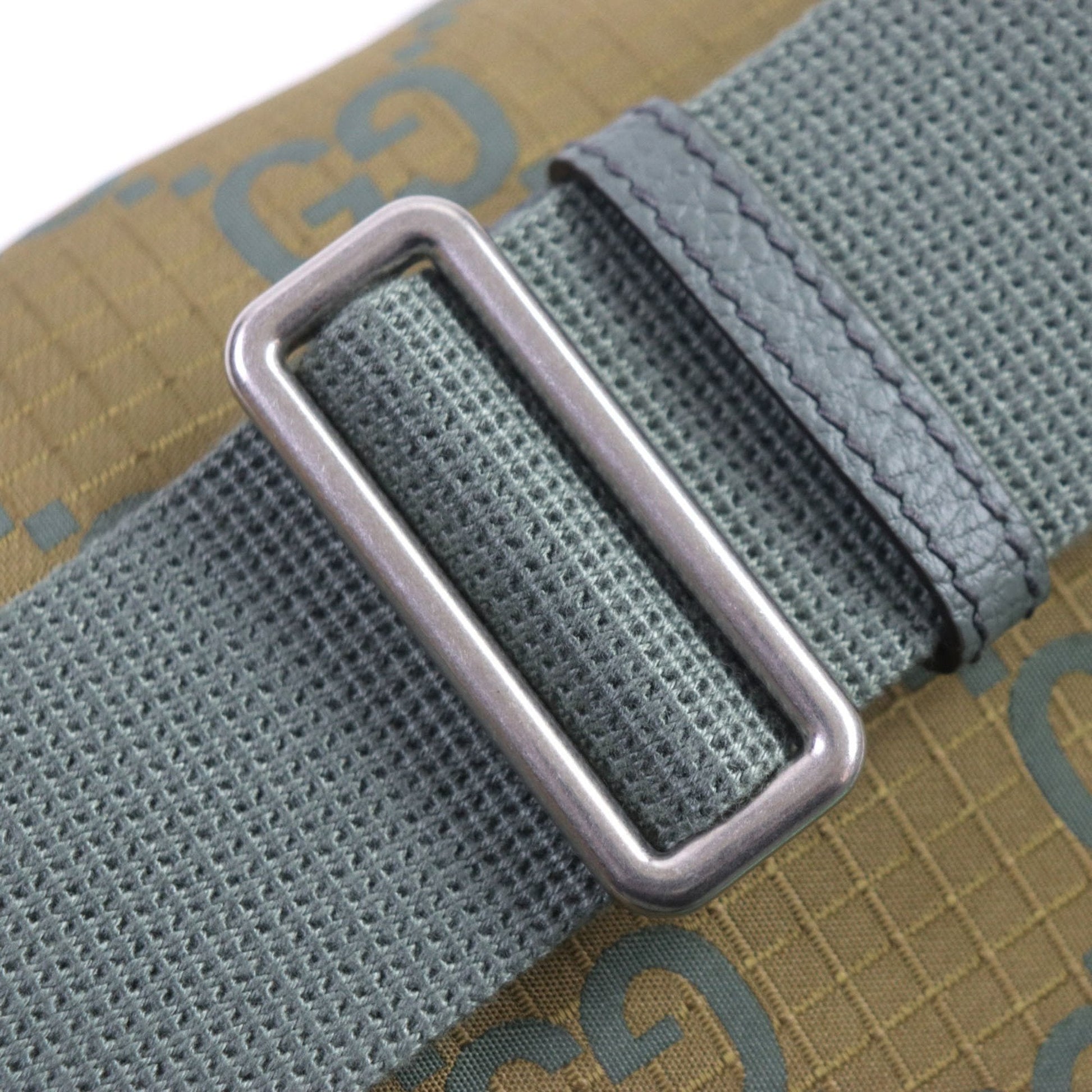 Gucci Khaki Nylon Leather Fanny Pack