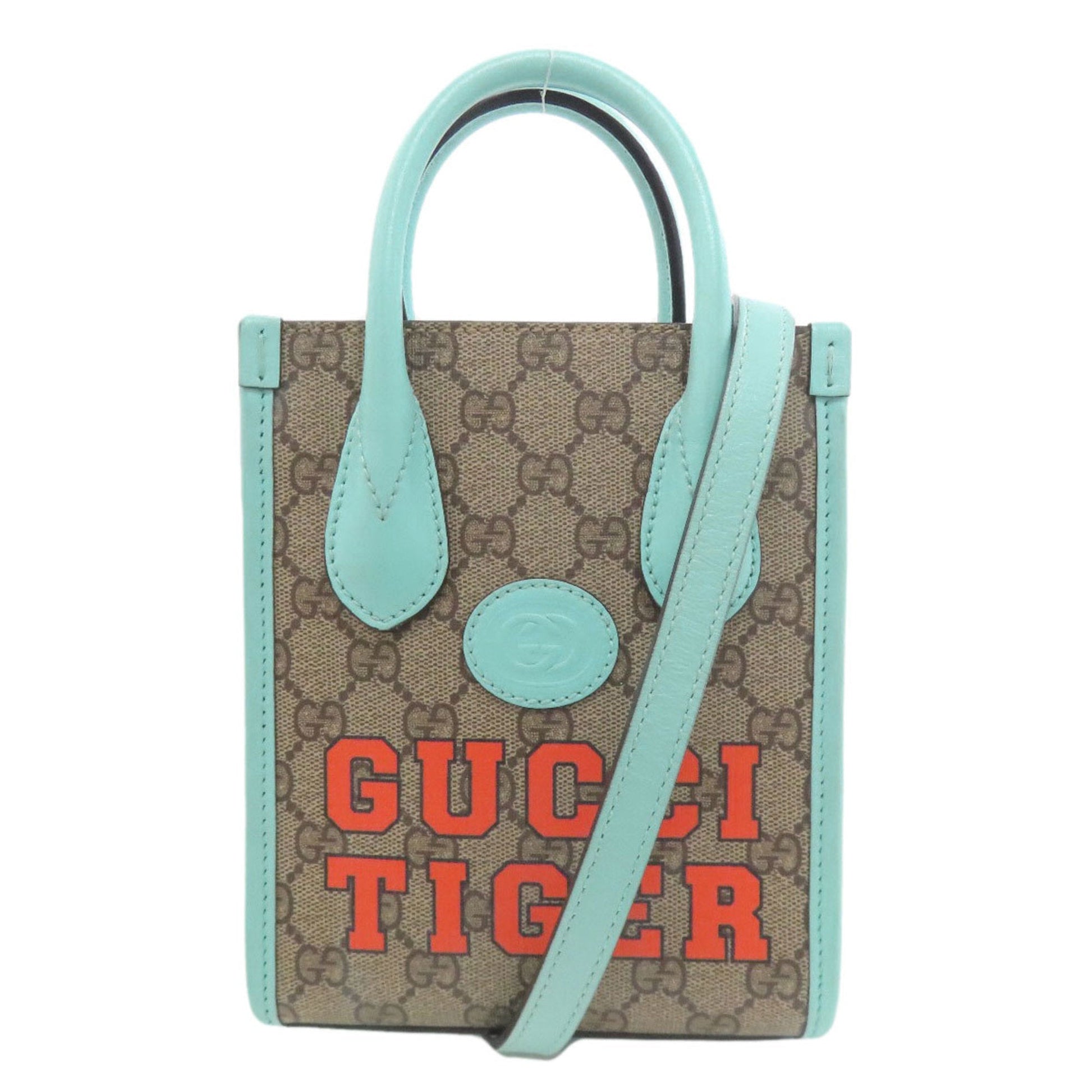 Gucci Brown Light Blue Pvc Handbag