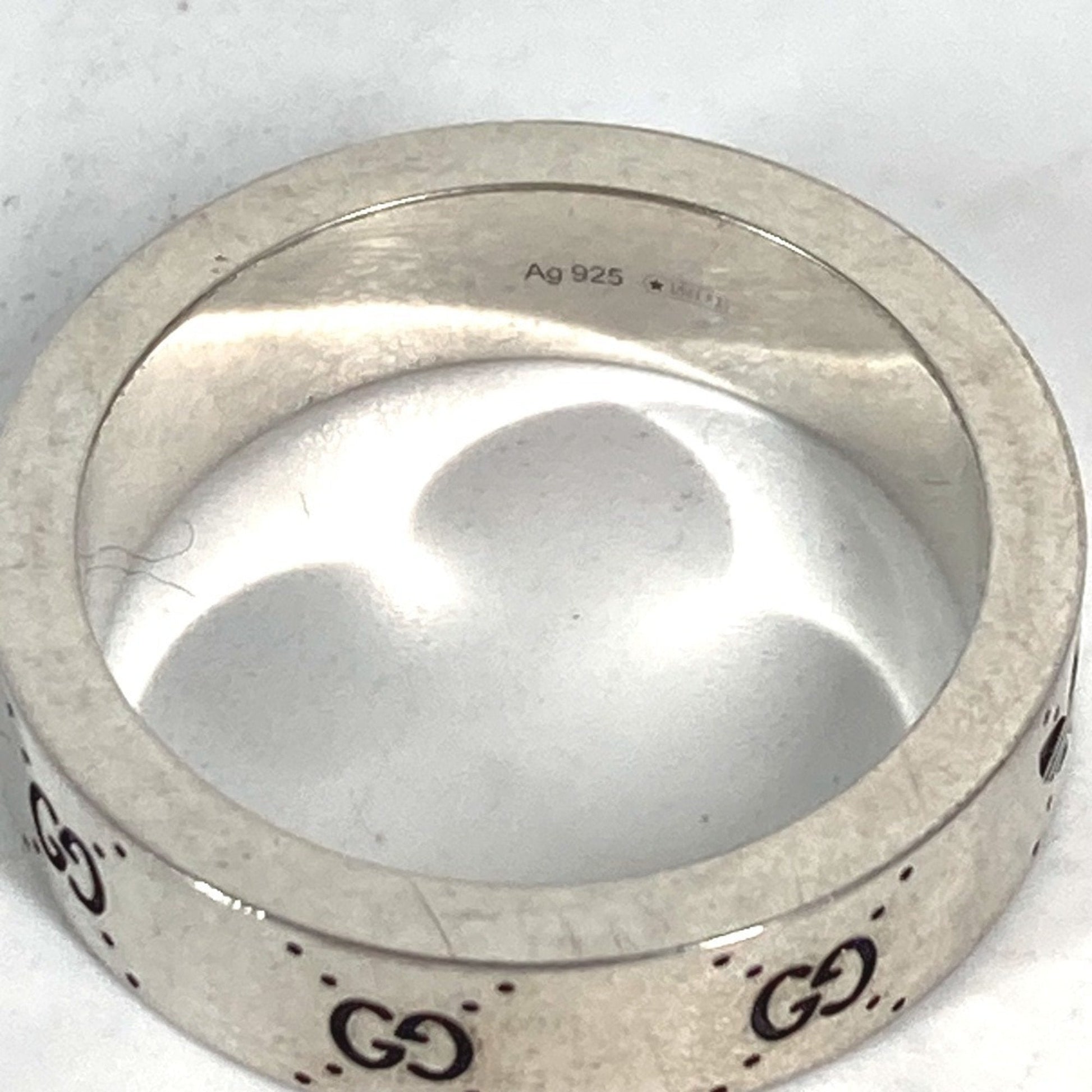 Gucci Silver Black Silver 925 Band Ring