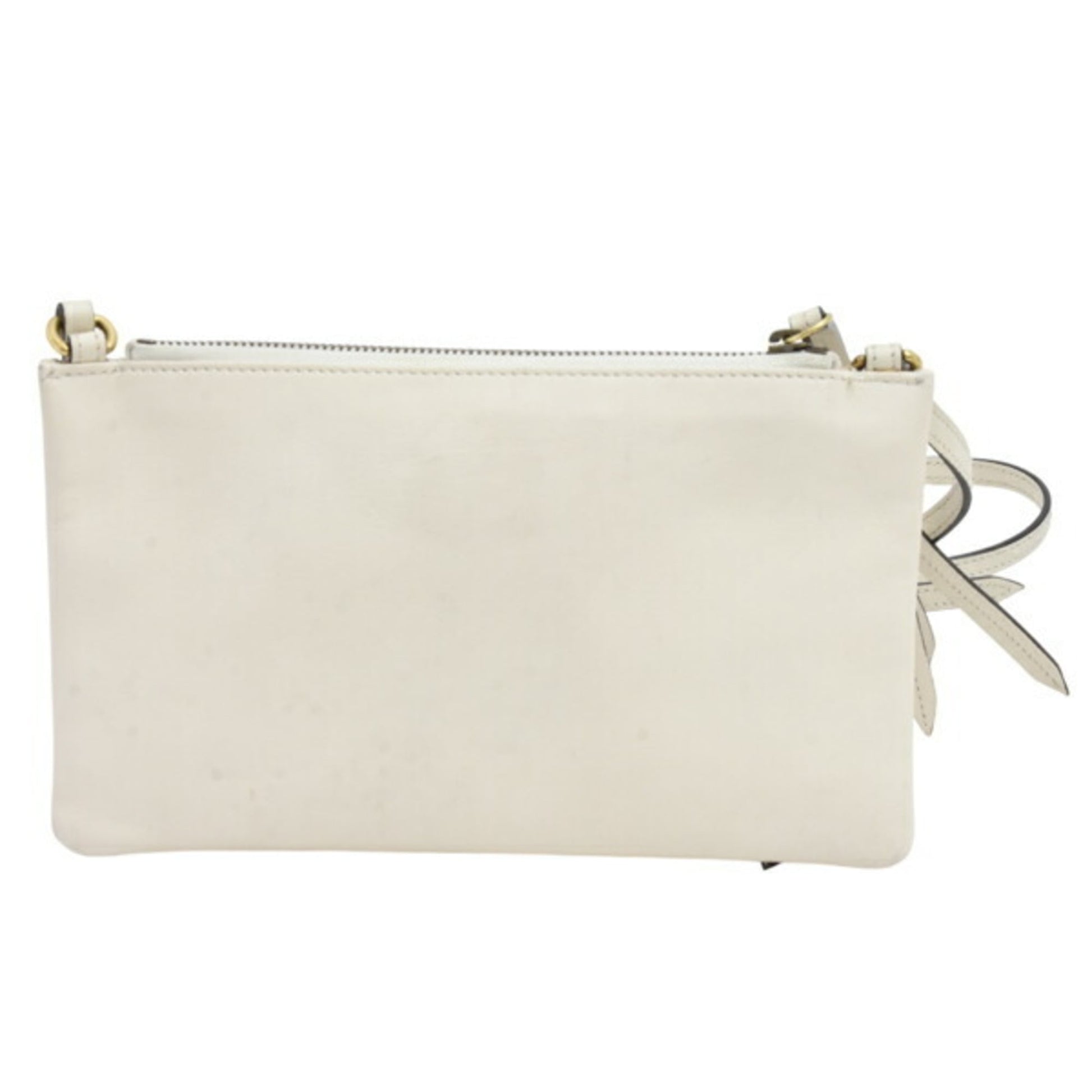 Gucci White Leather Pochette Pouch Shoulder Bag