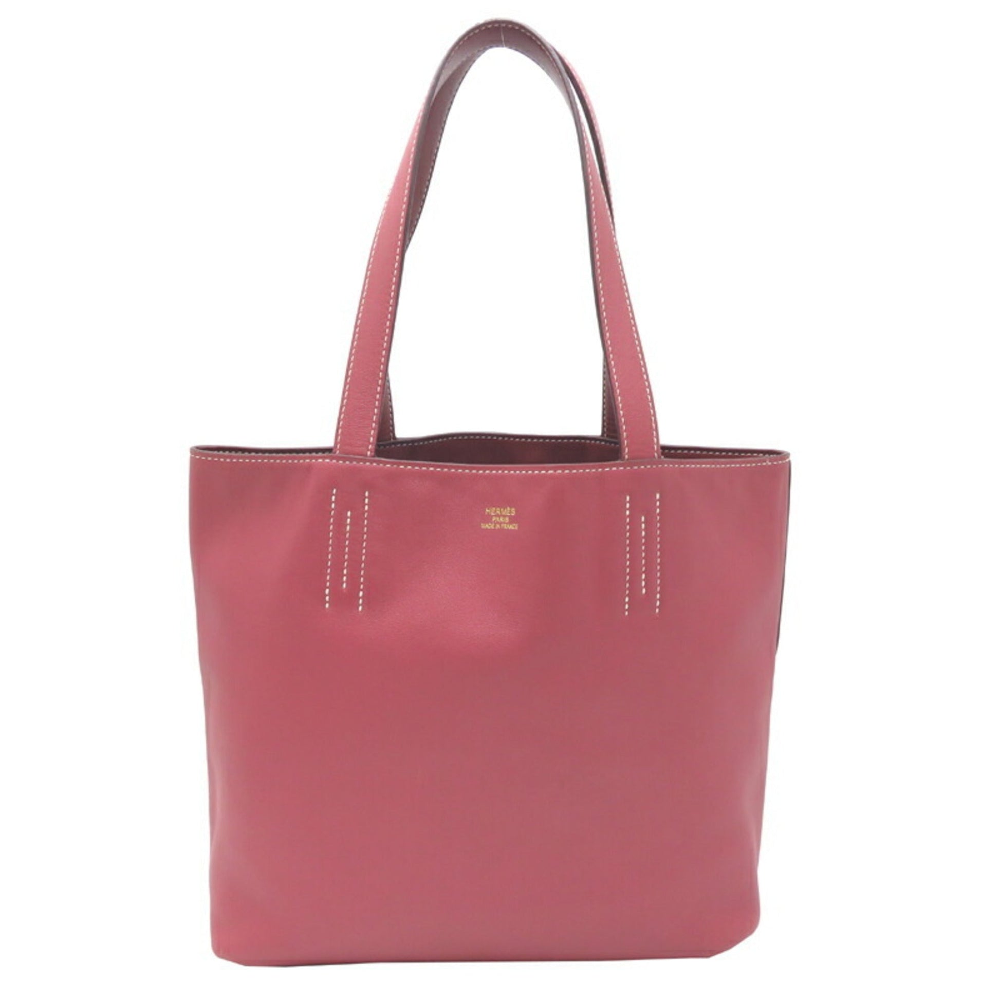 Hermes Color Swift Tote Bag Leather Red Pink
