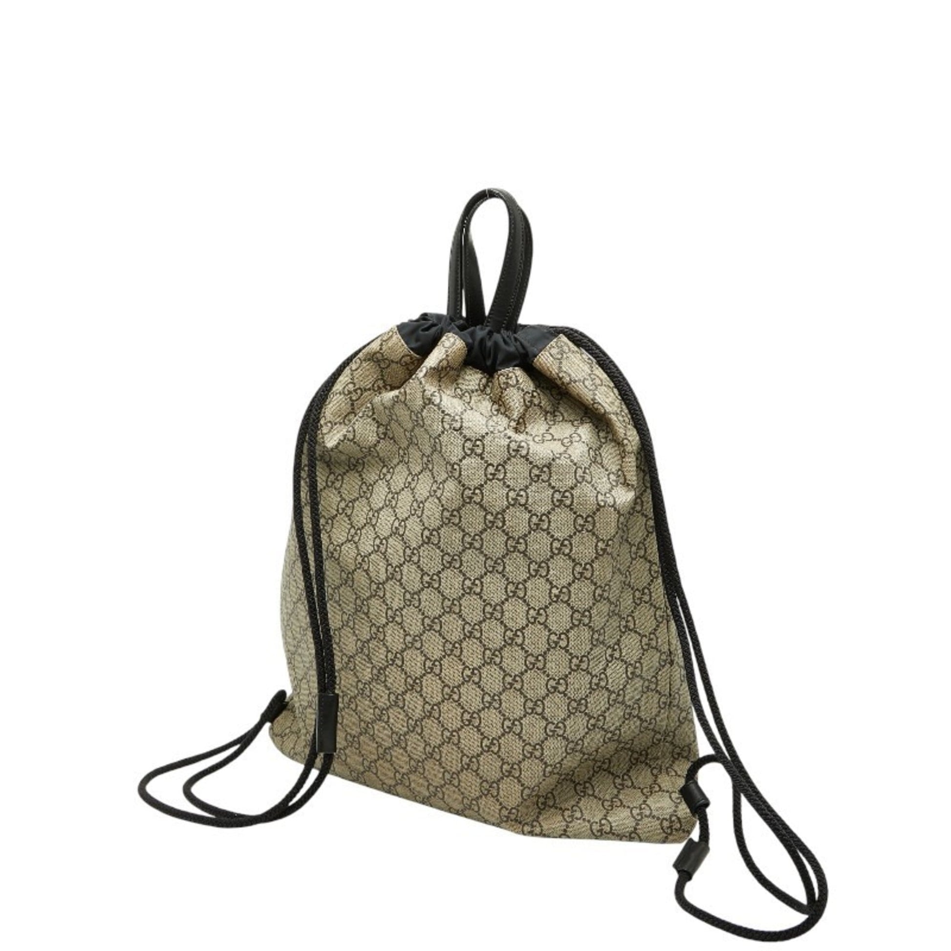 Gucci Beige Black Pvc Nylon Backpack