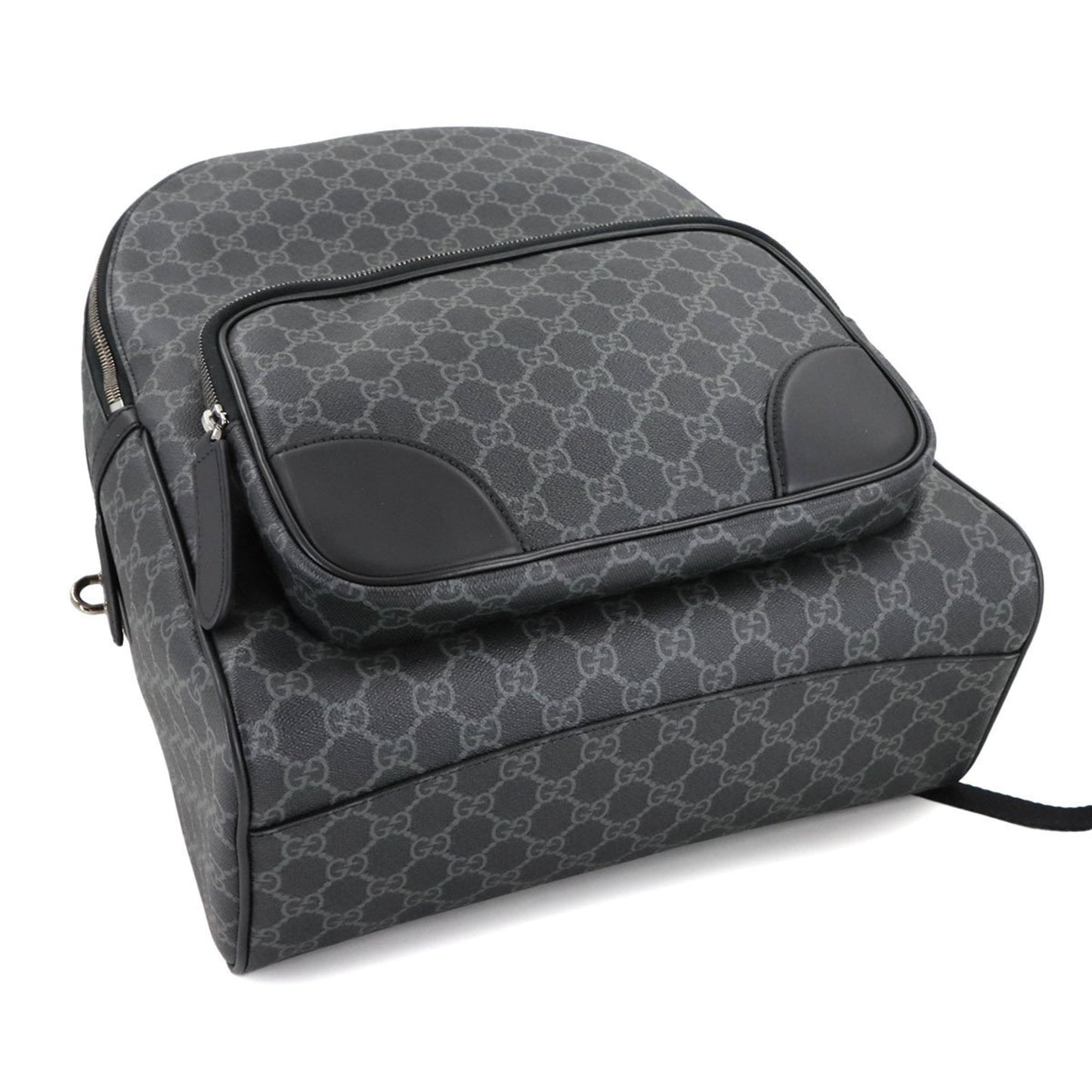 Gucci Black Fabric Leather Backpack