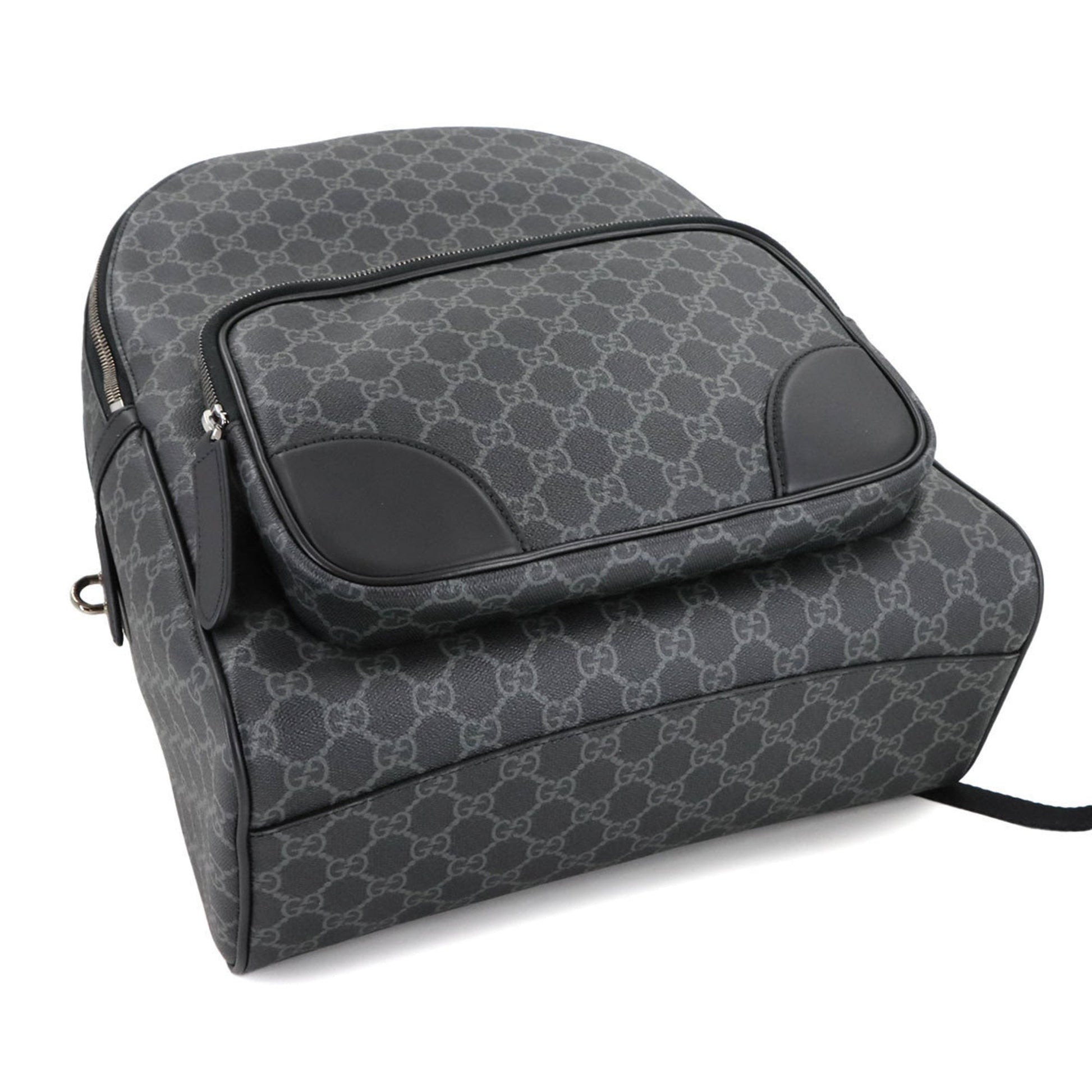 Gucci Black Fabric Leather Backpack