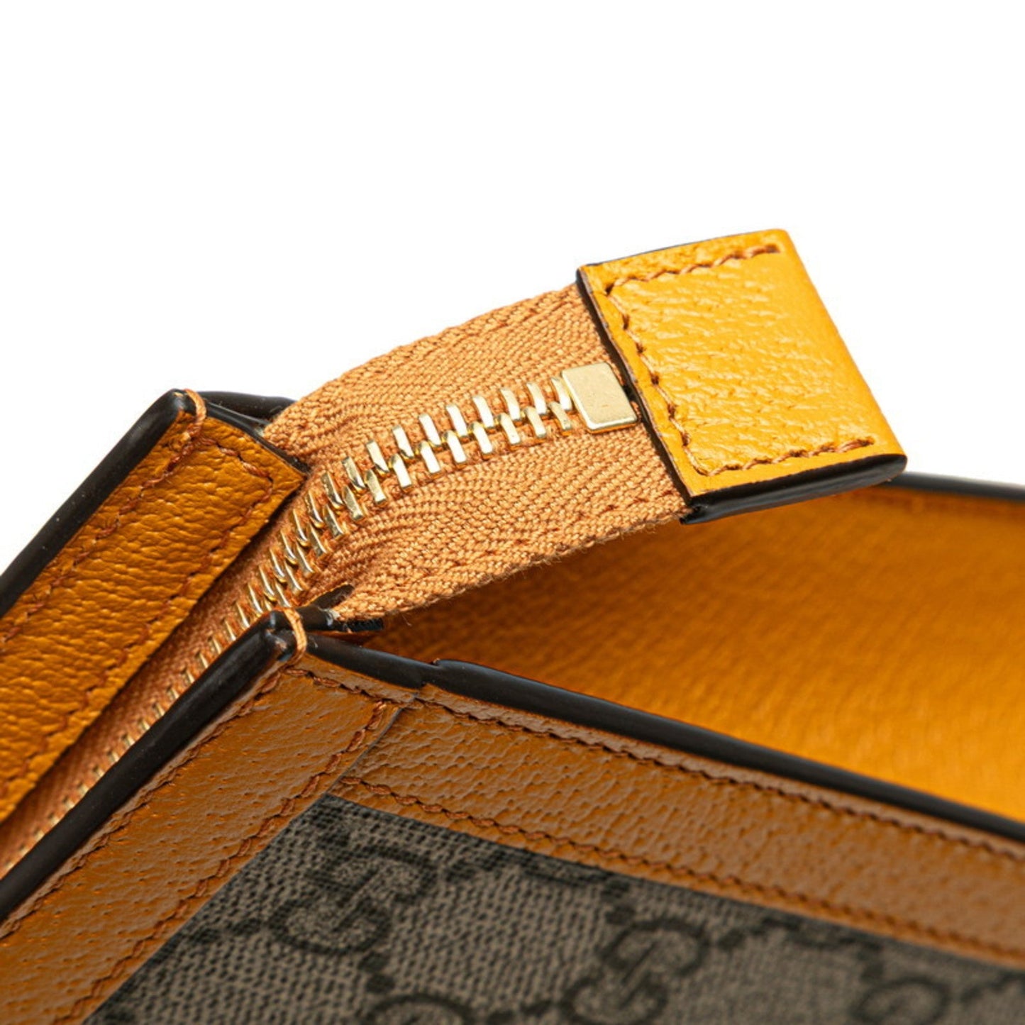 Gucci Beige Orange Pvc Leather Clutch Bag