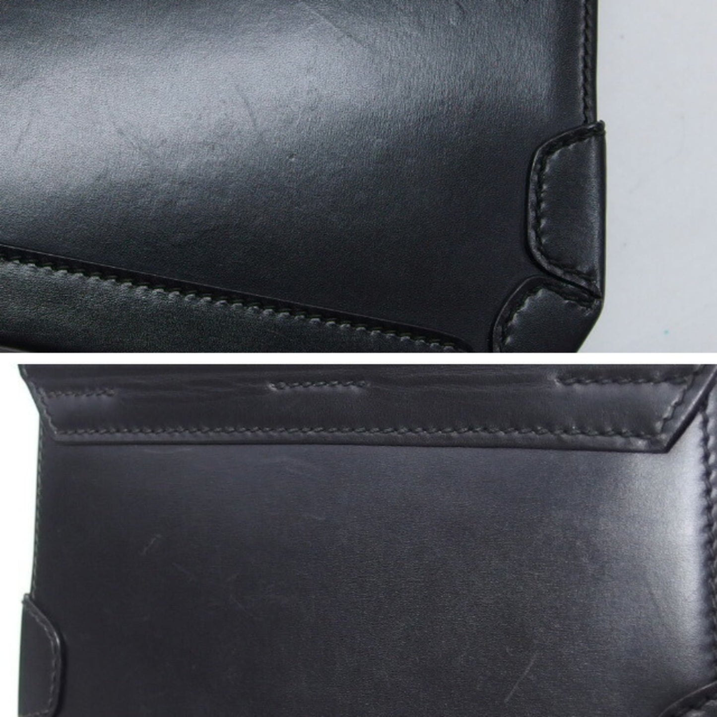 Gucci Black Leather Handbag Vanity Bag