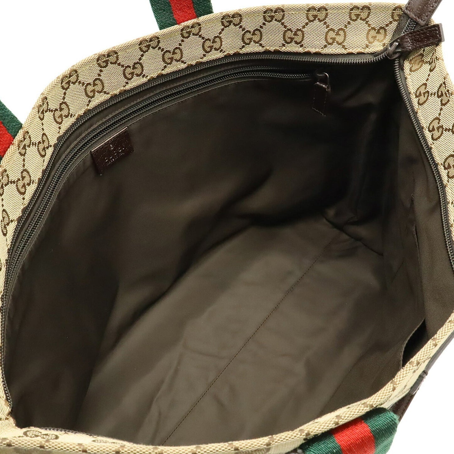 Gucci Beige Green Ivory Khaki Red Color Gg Canvas Leather Shoulder Bag Tote Bag