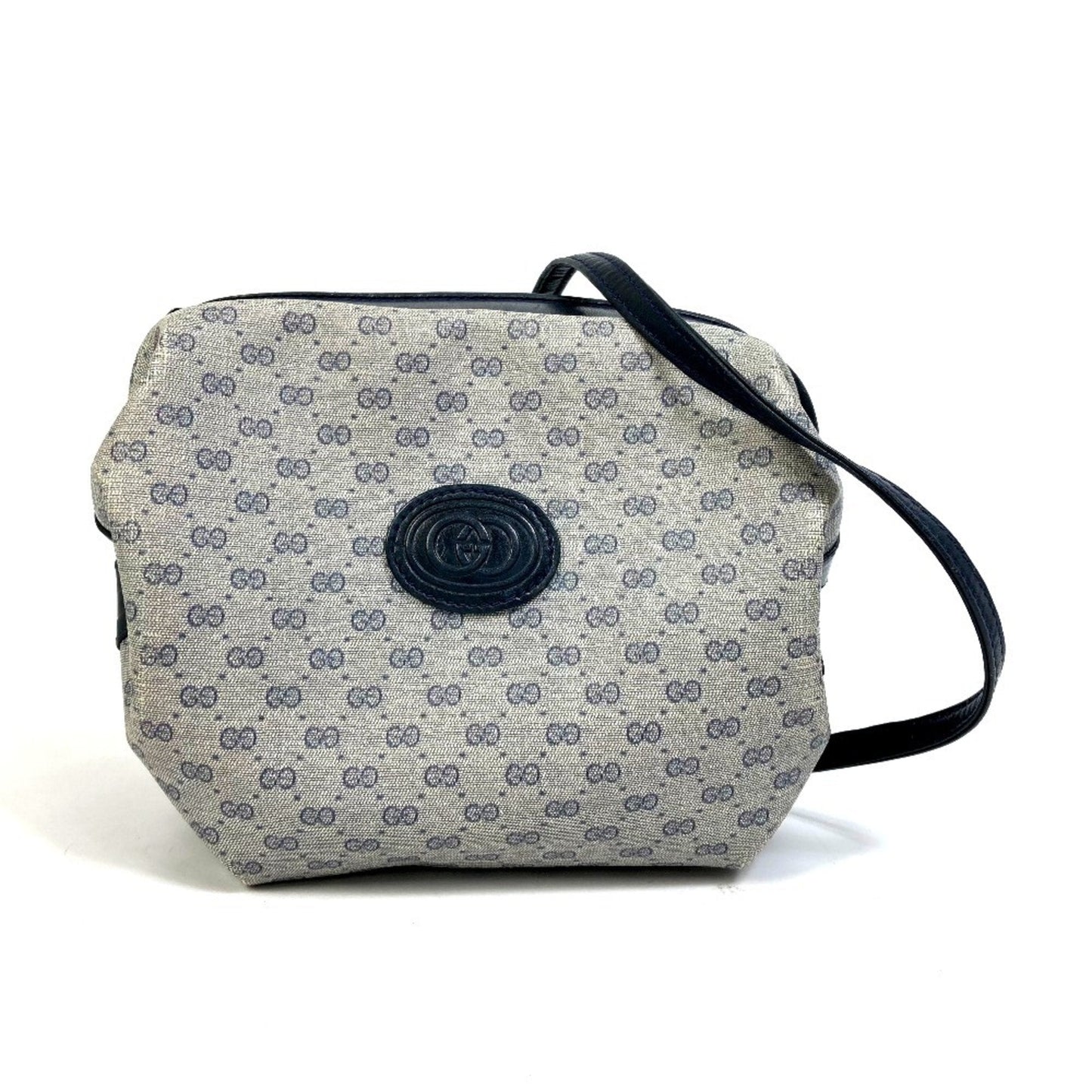 Gucci Navy Pvc Leather Pochette Shoulder Bag