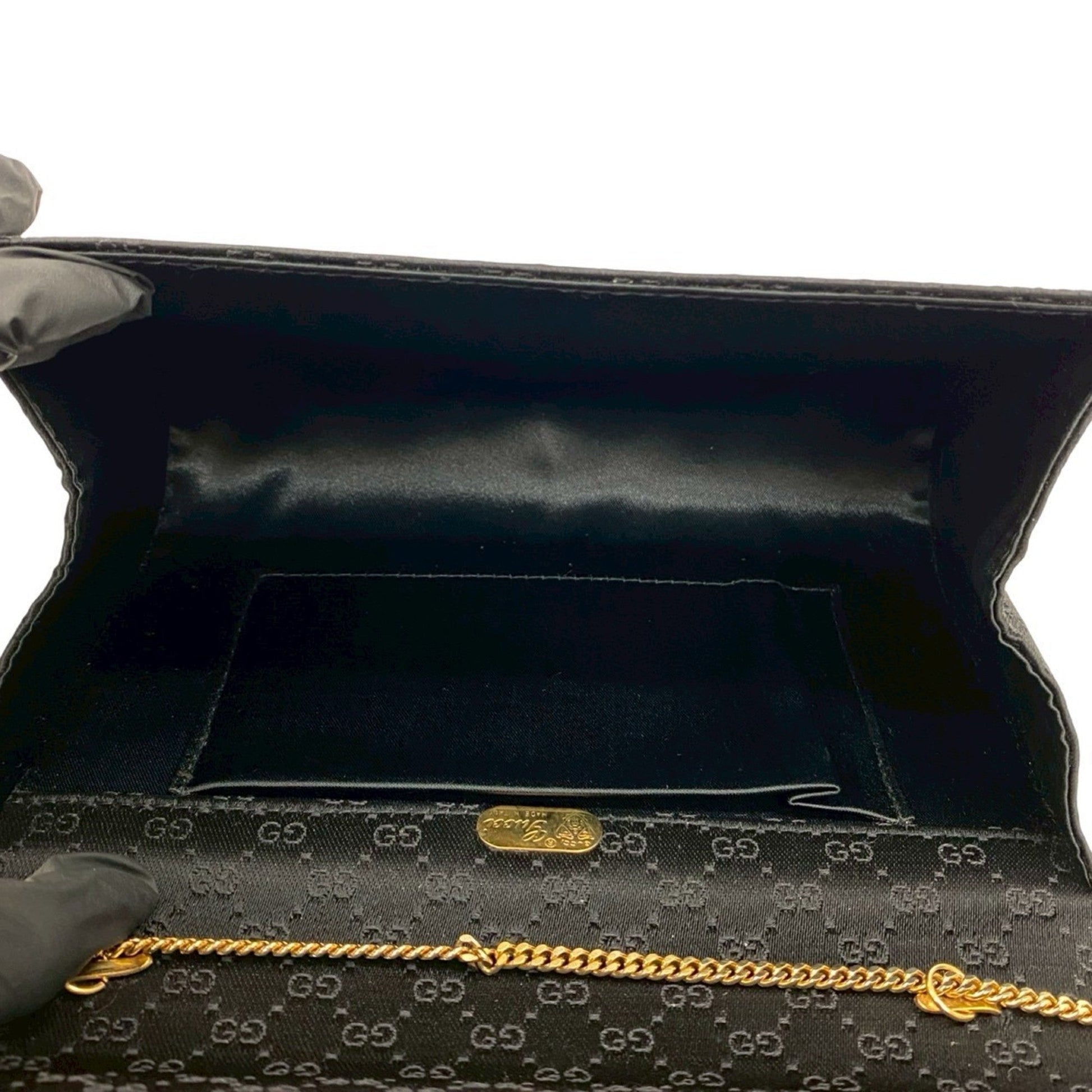 Gucci Black Satin Shoulder Bag