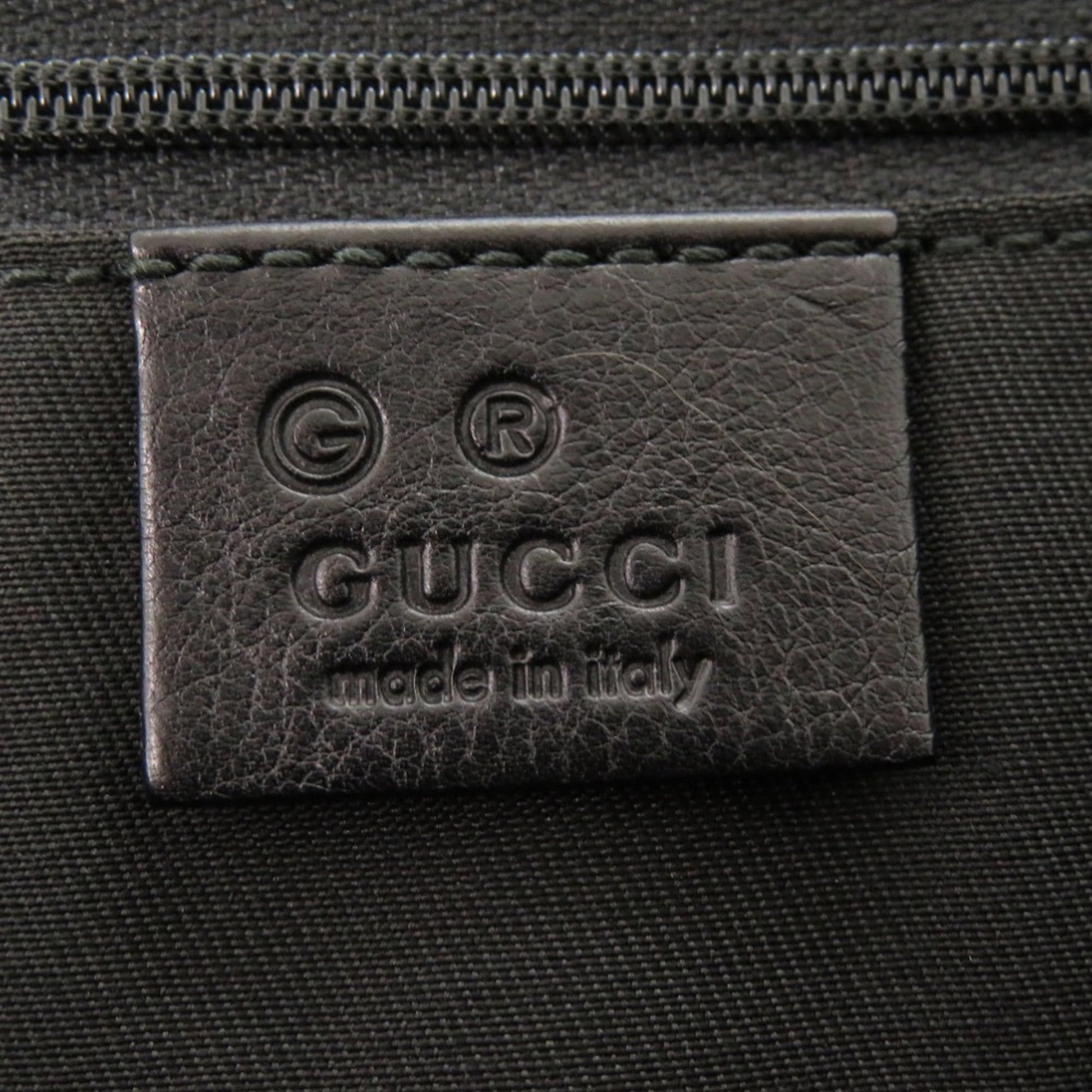 Gucci Black Canvas Leather Tote Bag