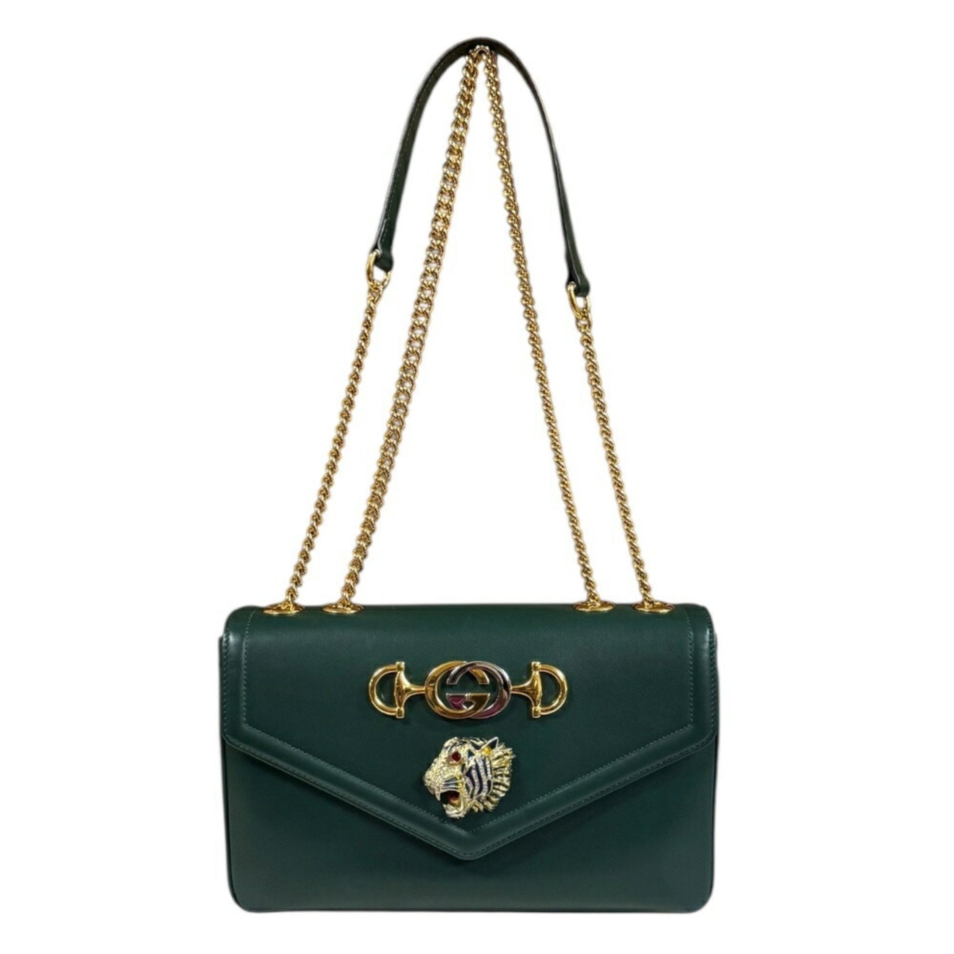Gucci Green Leather Shoulder Bag