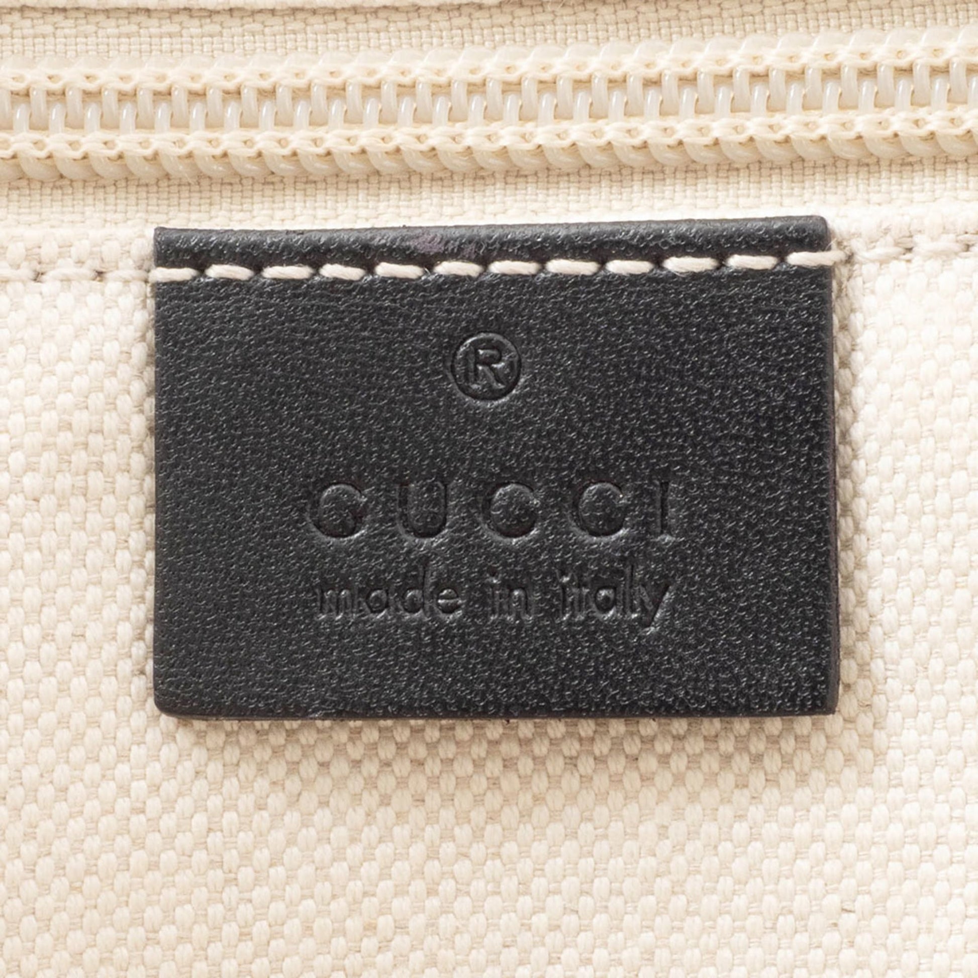 Gucci Beige Black Pvc Leather Shoulder Bag