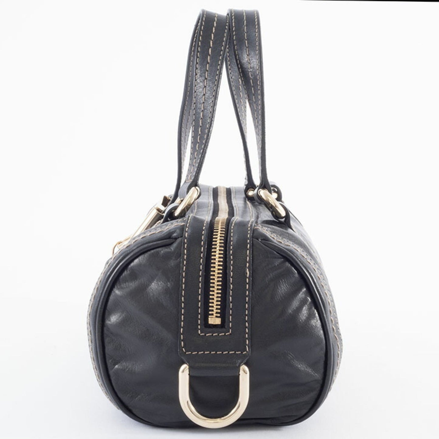 Gucci Hysteria Black Leather Boston Bag