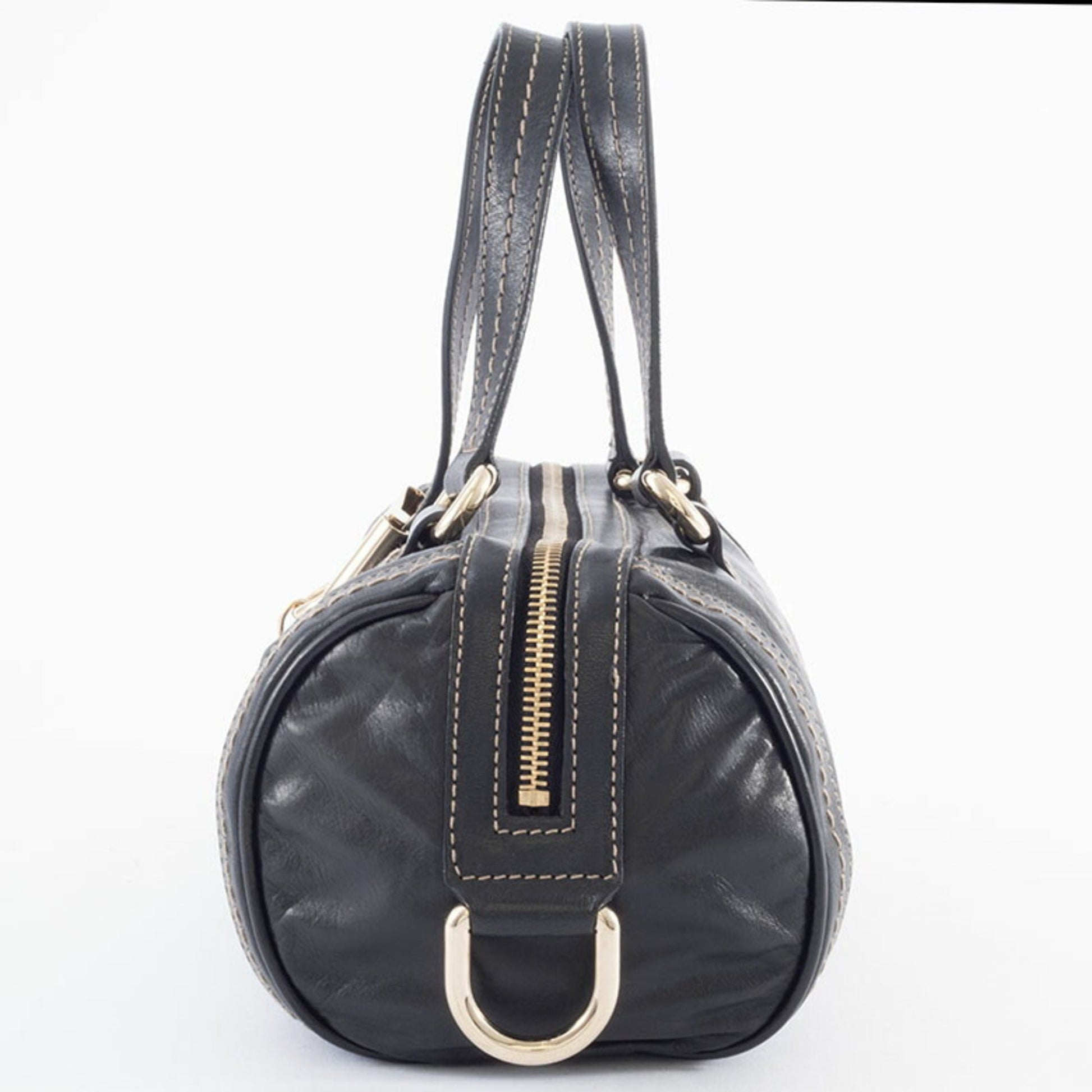 Gucci Hysteria Black Leather Boston Bag