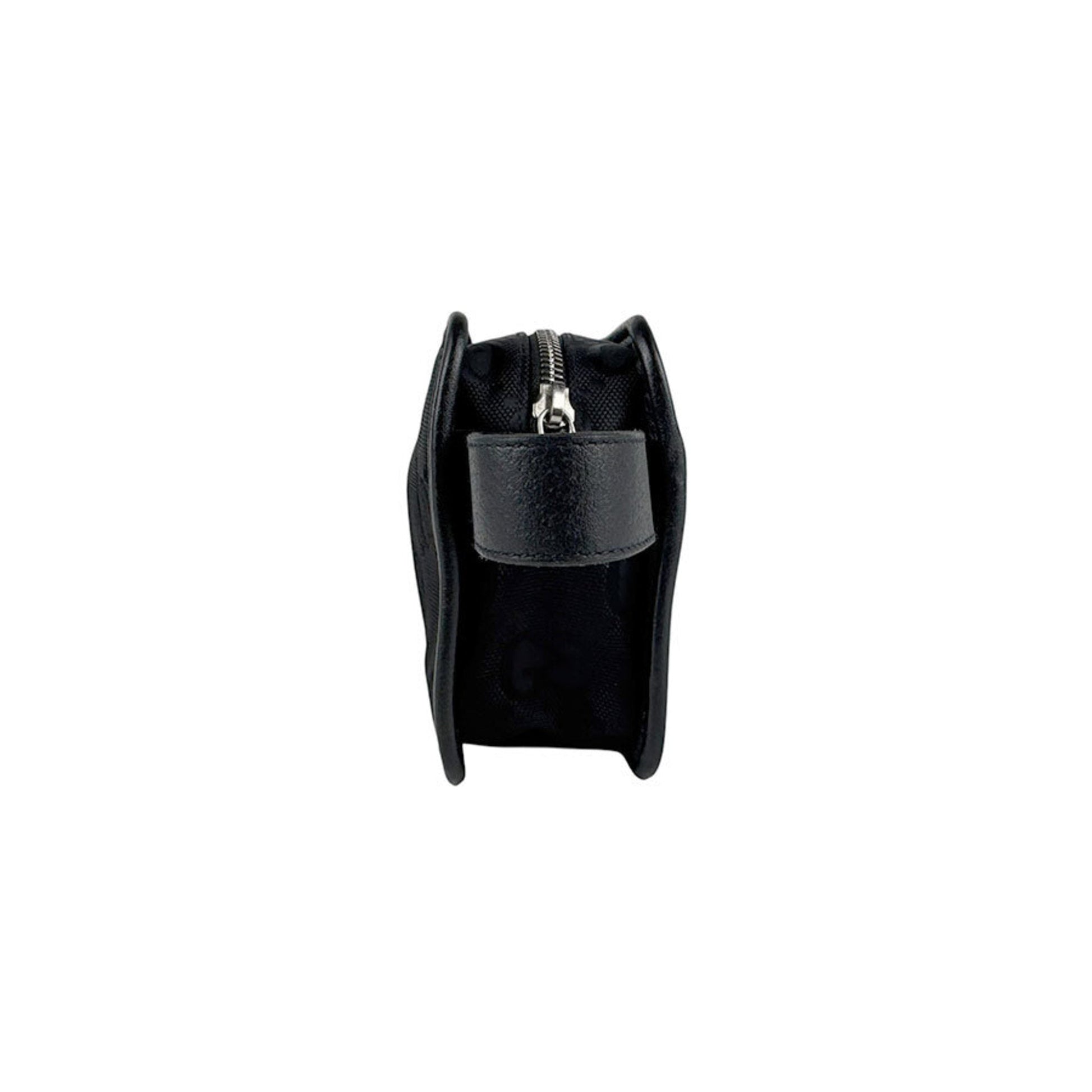 Gucci Black Nylon Canvas Leather Clutch Bag